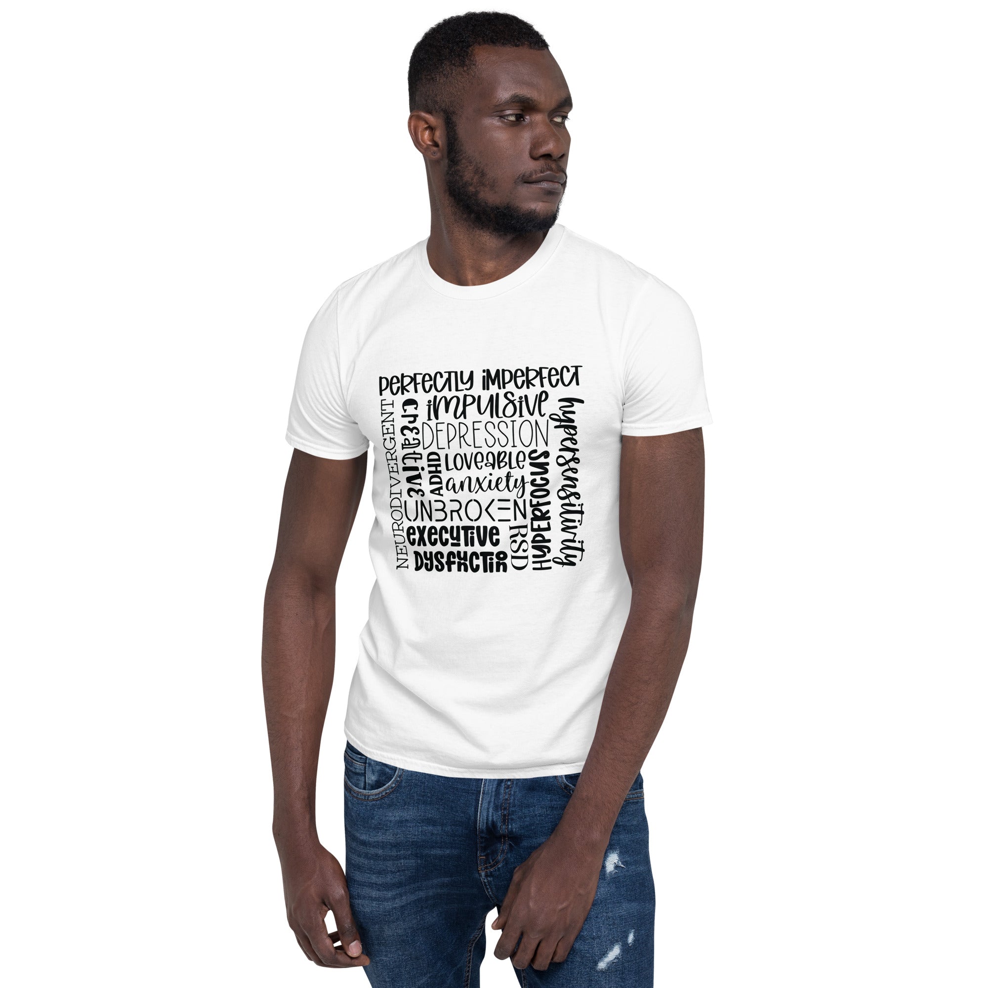 Short Sleeve Unisex T Shirt ADHD Subway Art Separate Words