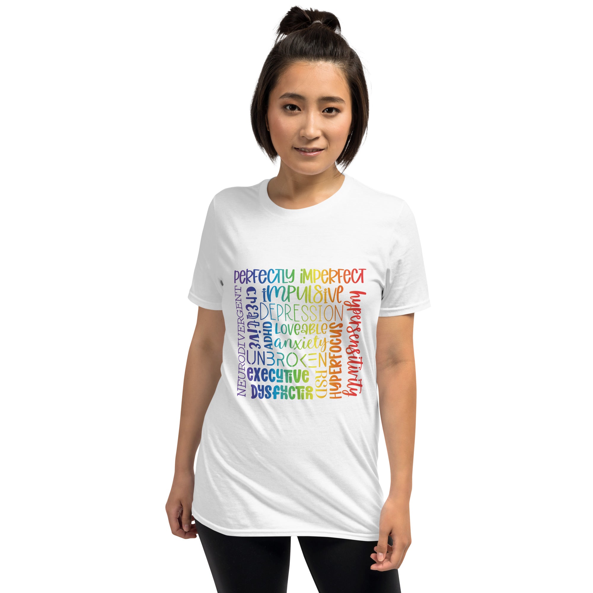 Short Sleeve Unisex T Shirt ADHD Subway Art Separate Words