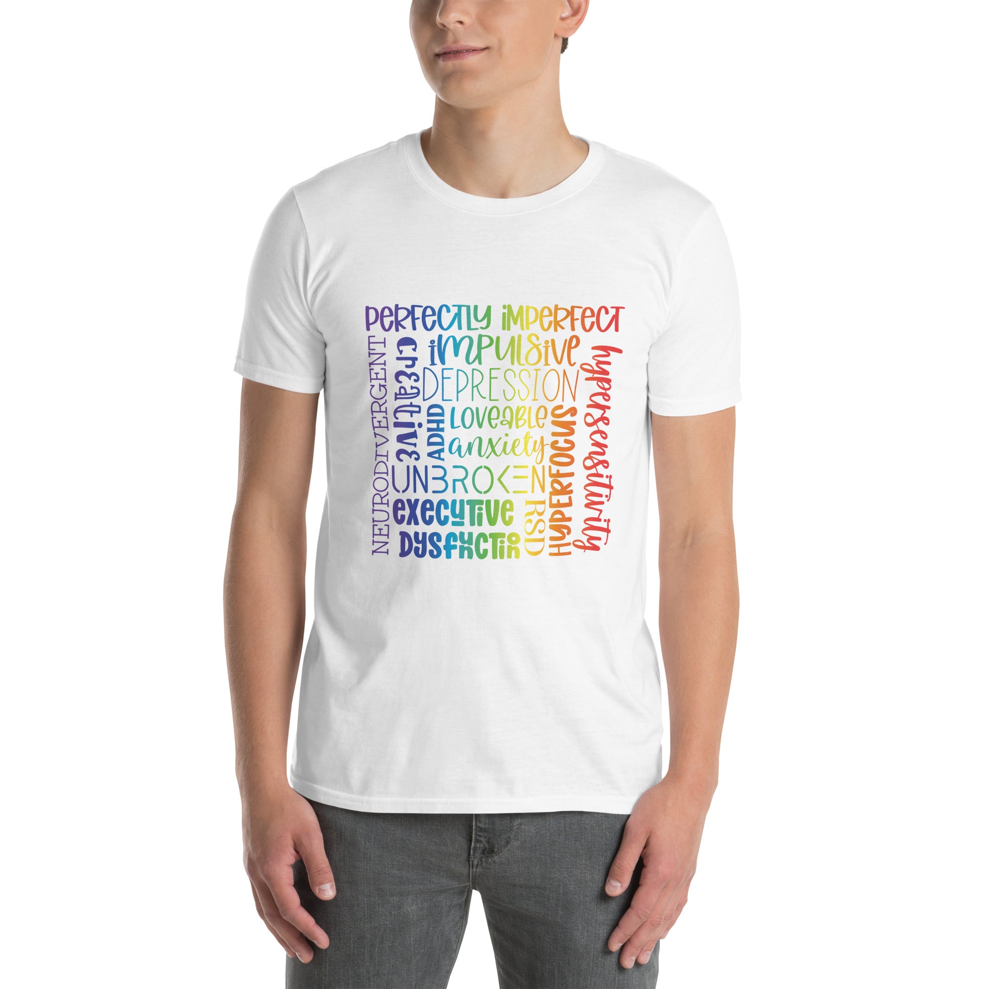 Short Sleeve Unisex T Shirt ADHD Subway Art Separate Words