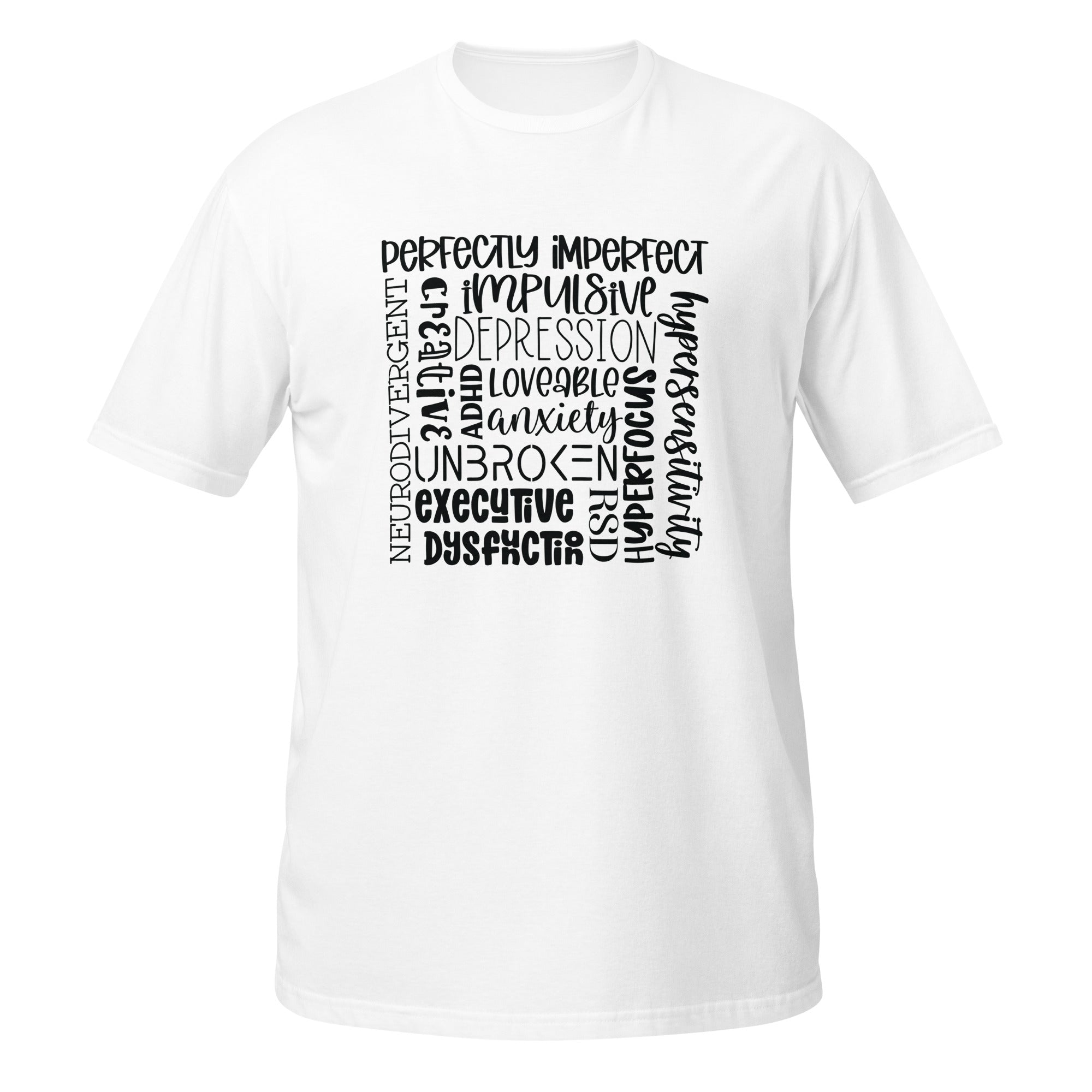 Short Sleeve Unisex T Shirt ADHD Subway Art Separate Words
