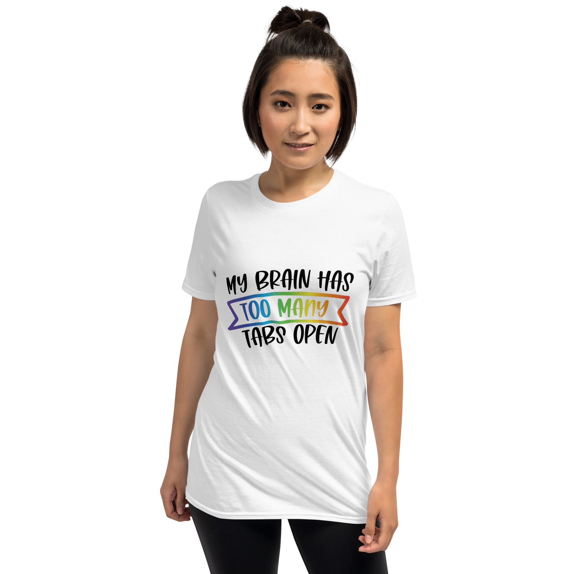 Short Sleeve Unisex T Shirt ADHD Too Many Tabs Open
