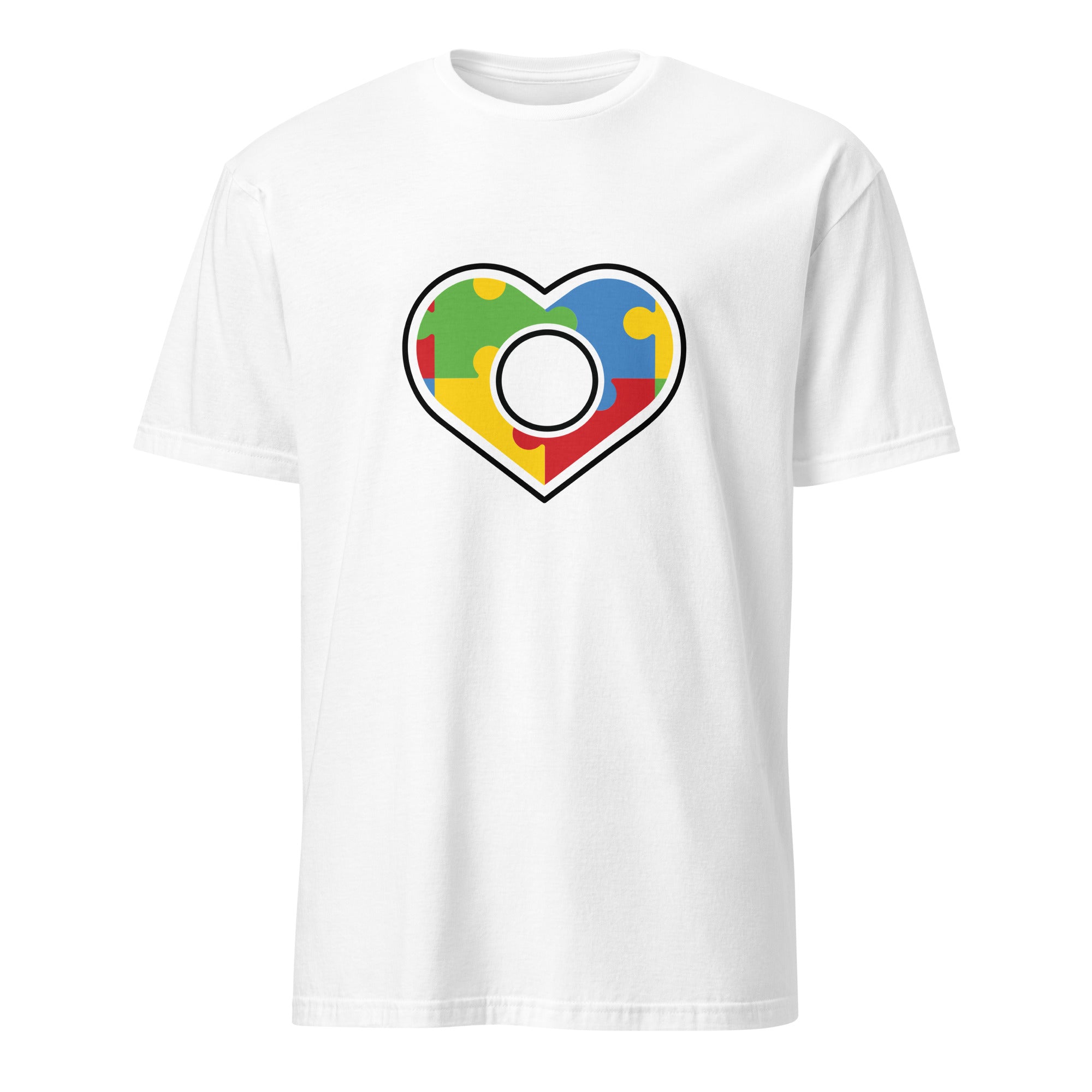 Short Sleeve Unisex T Shirt Autism Heart