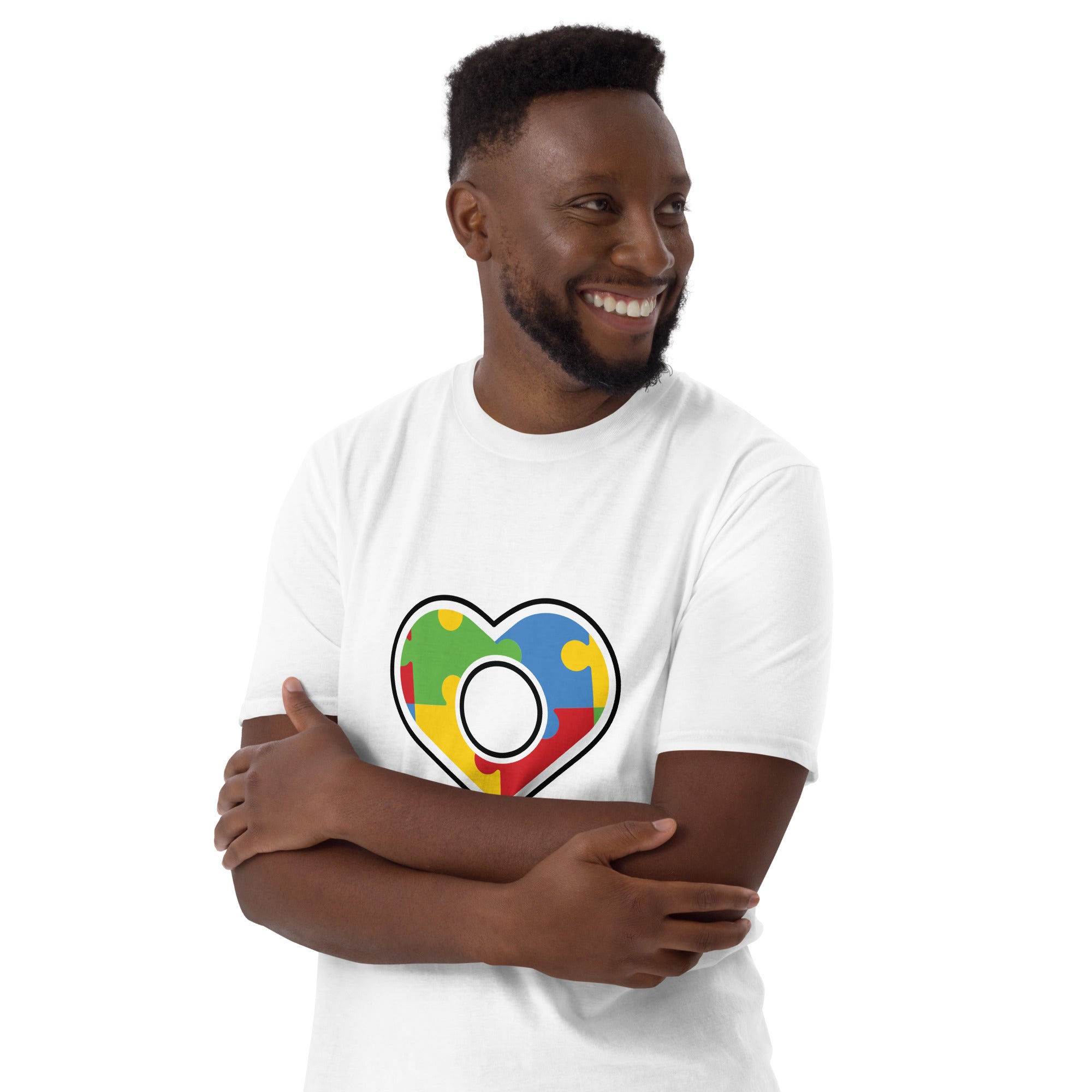 Short Sleeve Unisex T Shirt Autism Heart