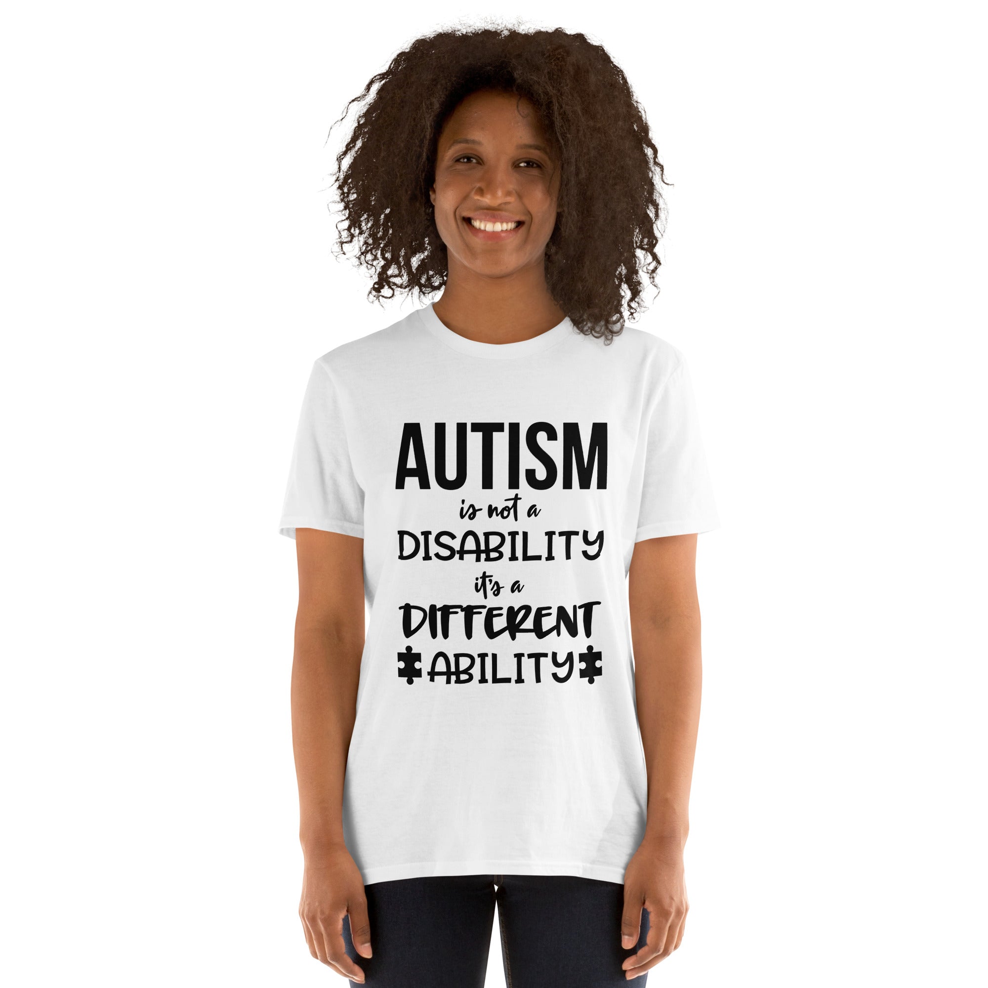 Short Sleeve Unisex T Shirt Autism is not a disability its a