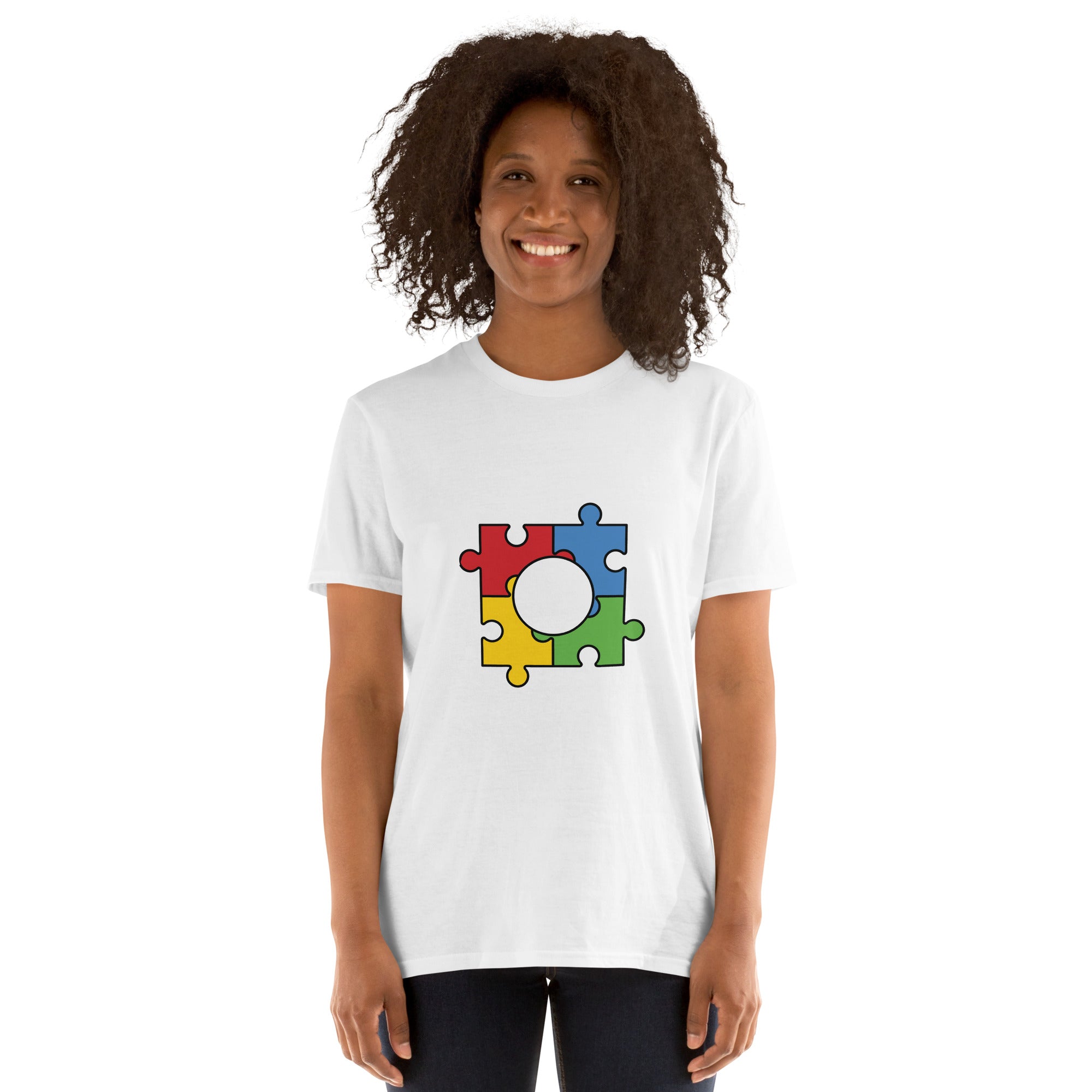 Short Sleeve Unisex T Shirt Autism Puzzle