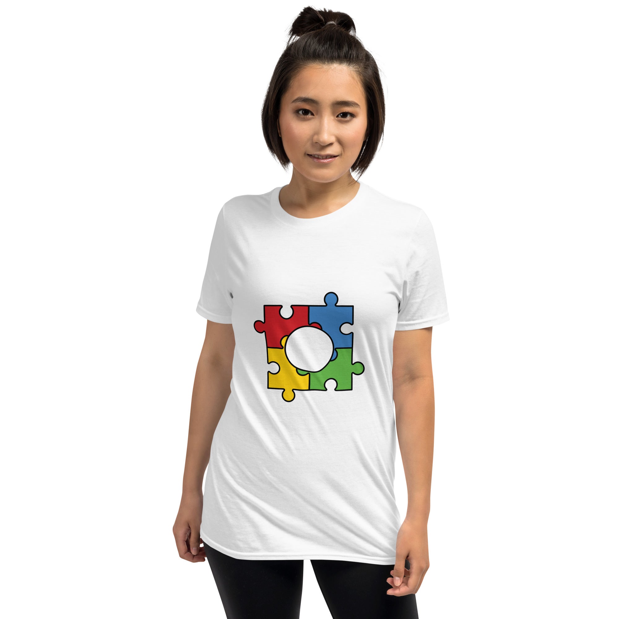 Short Sleeve Unisex T Shirt Autism Puzzle