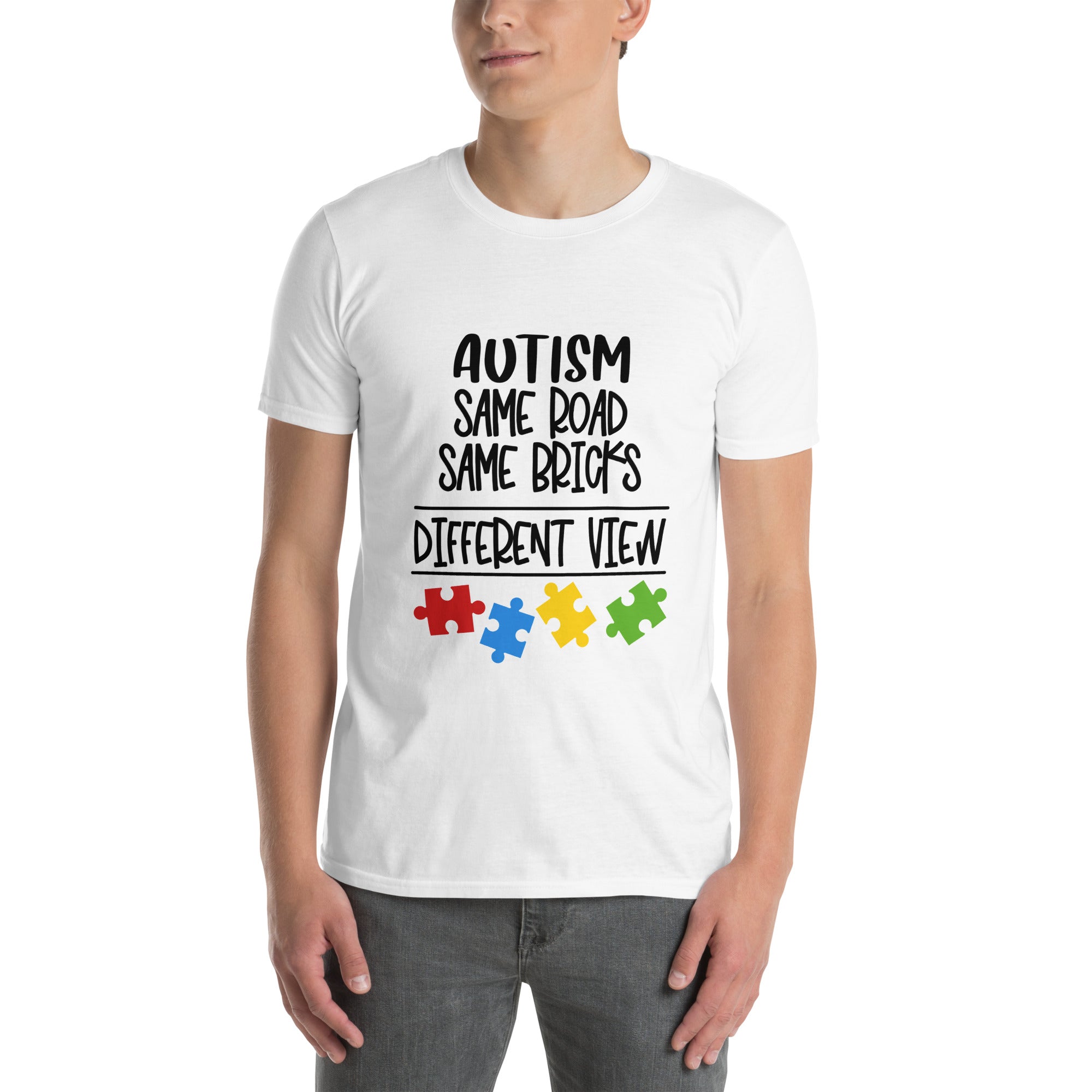 Short Sleeve Unisex T Shirt Autism Same Road
