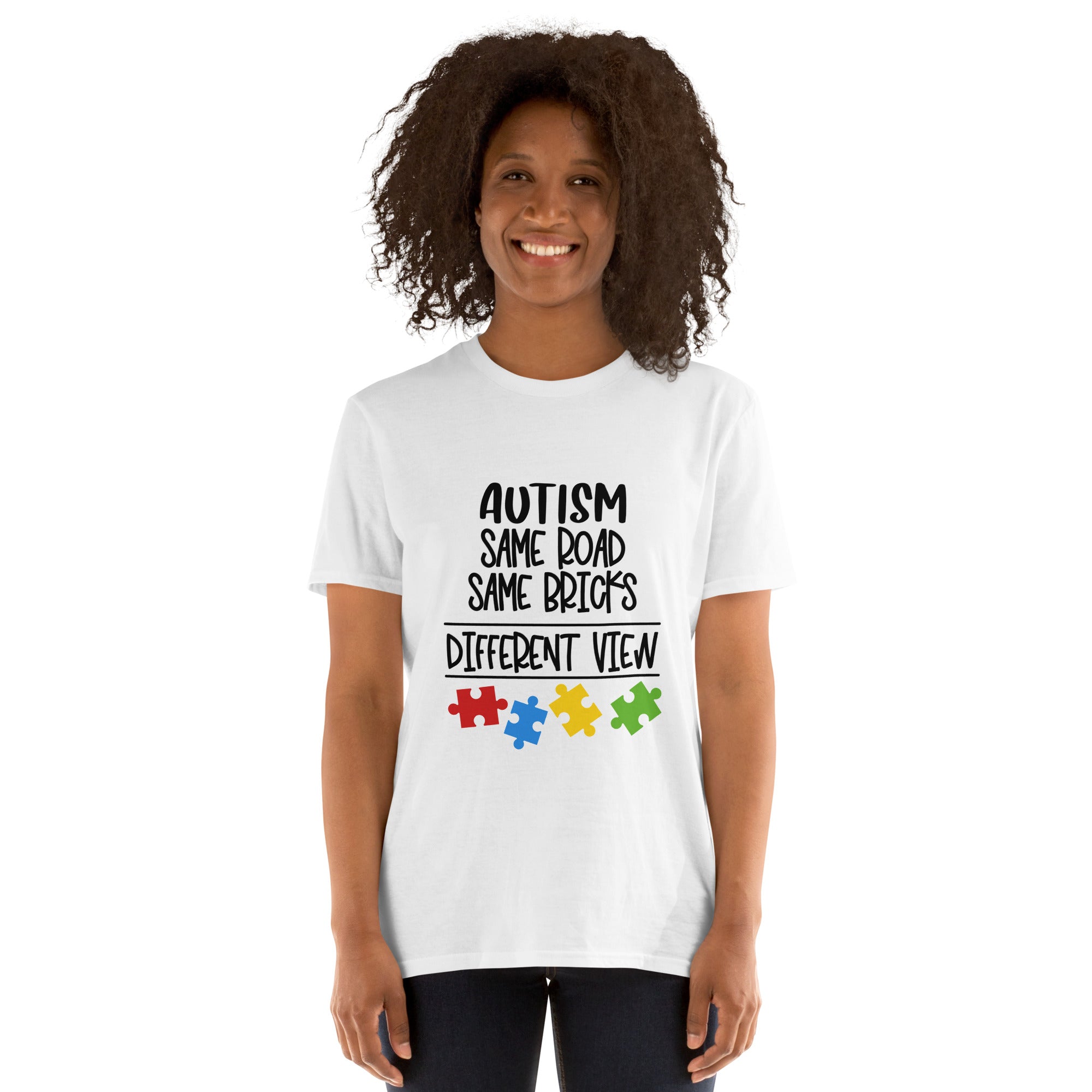 Short Sleeve Unisex T Shirt Autism Same Road