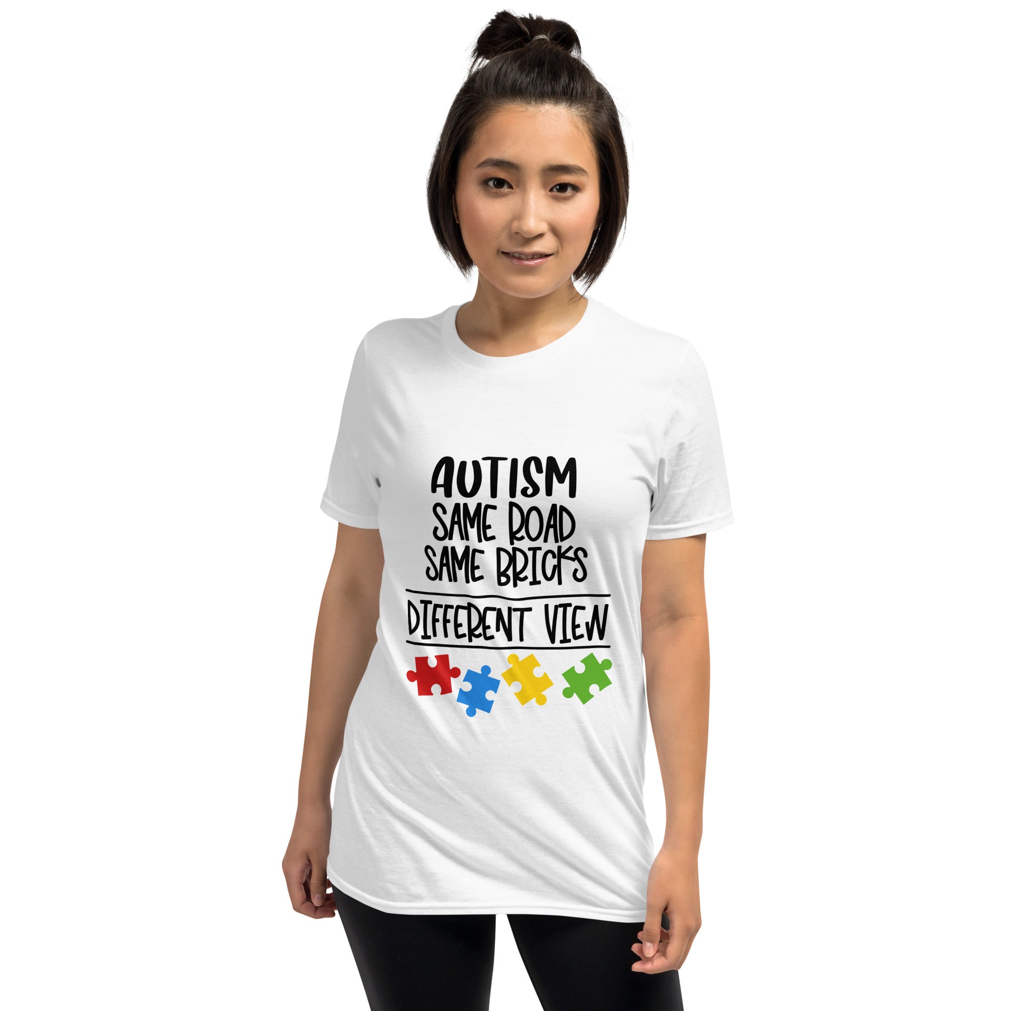 Short Sleeve Unisex T Shirt Autism Same Road