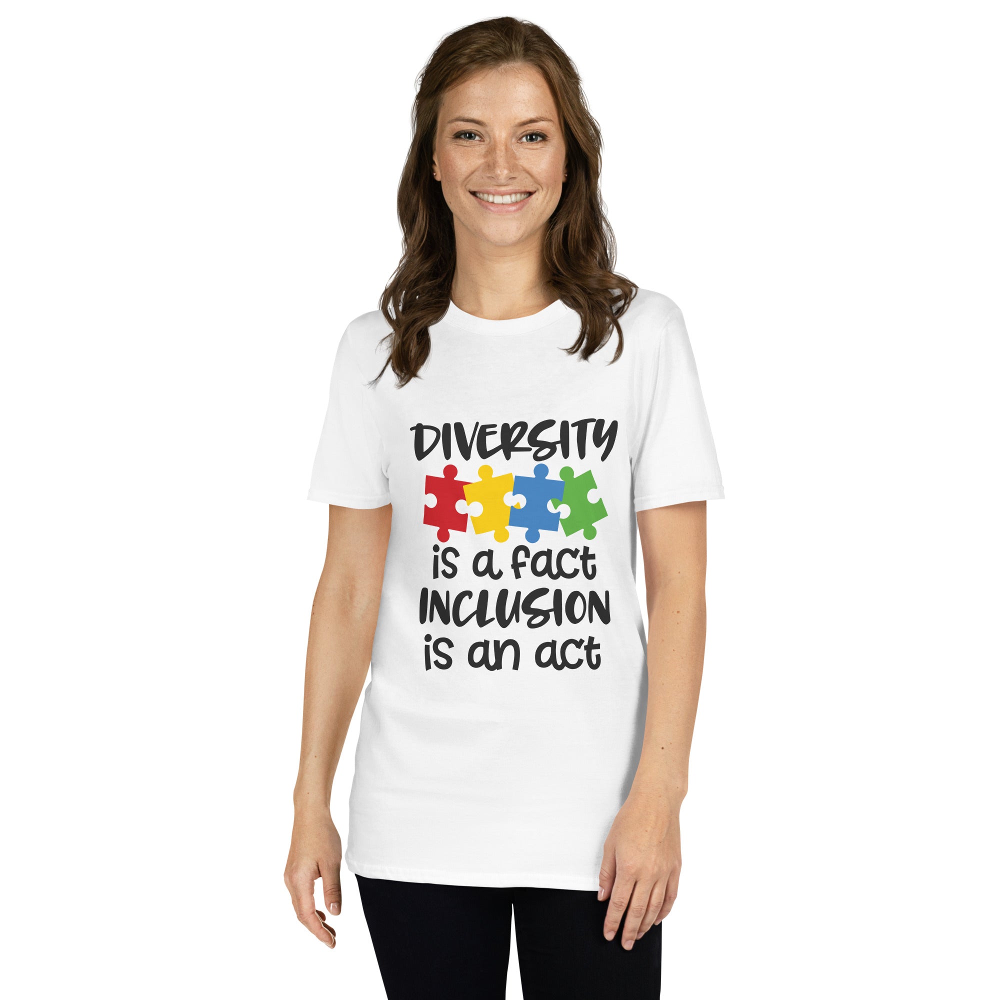 Short Sleeve Unisex T Shirt Diversity is a fact inclusion is an act
