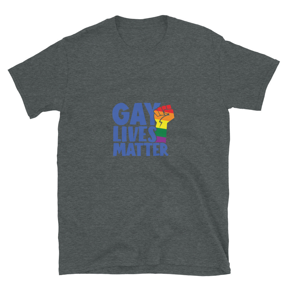 Short Sleeve Unisex T Shirt Gay lives matter