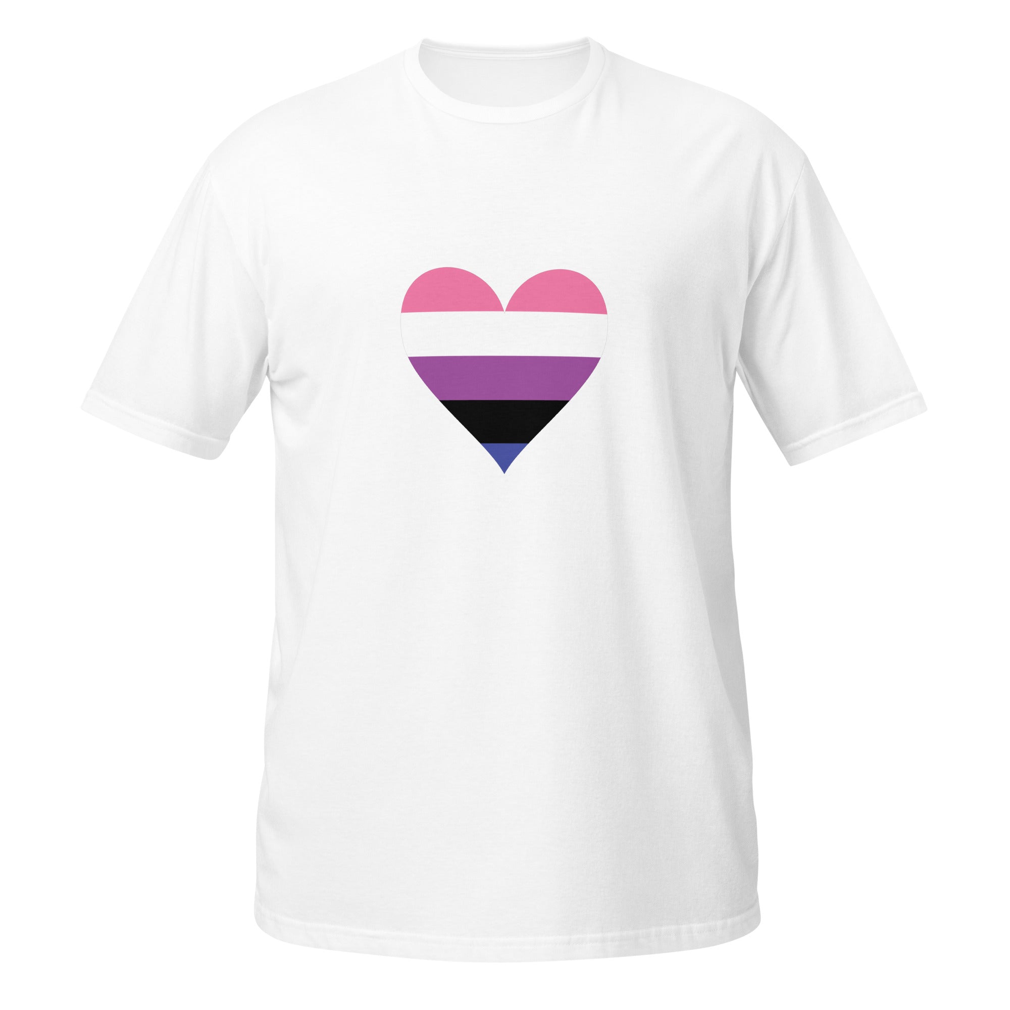 Short Sleeve Unisex T Shirt Genderfluid Heart