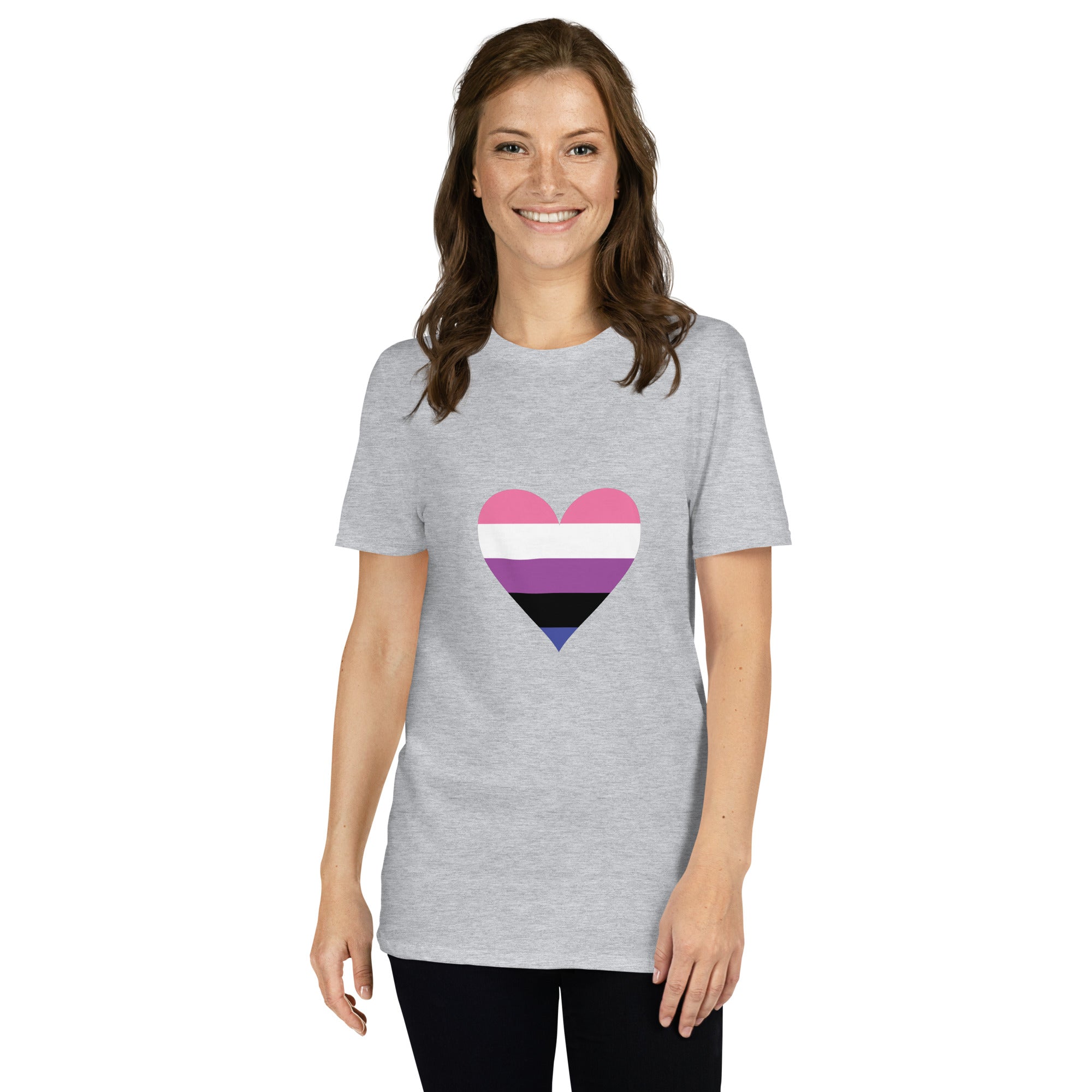 Short Sleeve Unisex T Shirt Genderfluid Heart