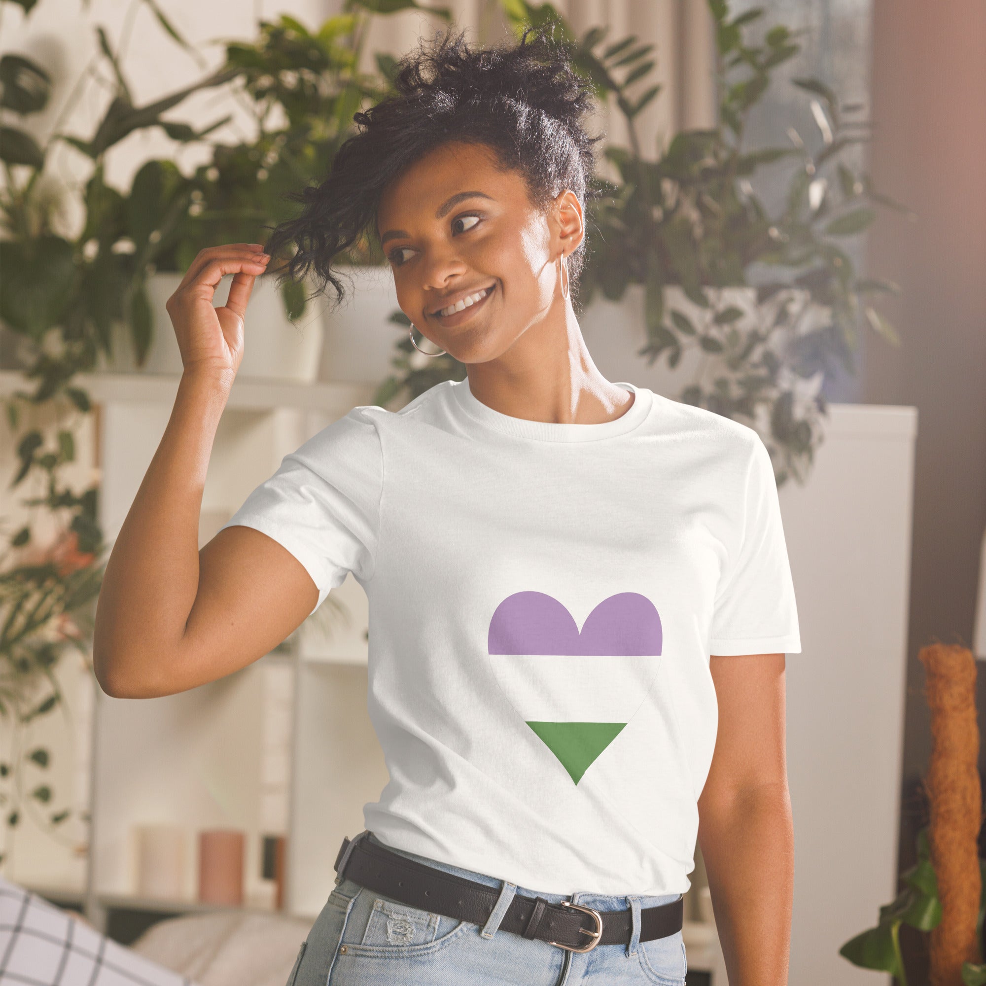 Short Sleeve Unisex T Shirt Genderqueer Heart