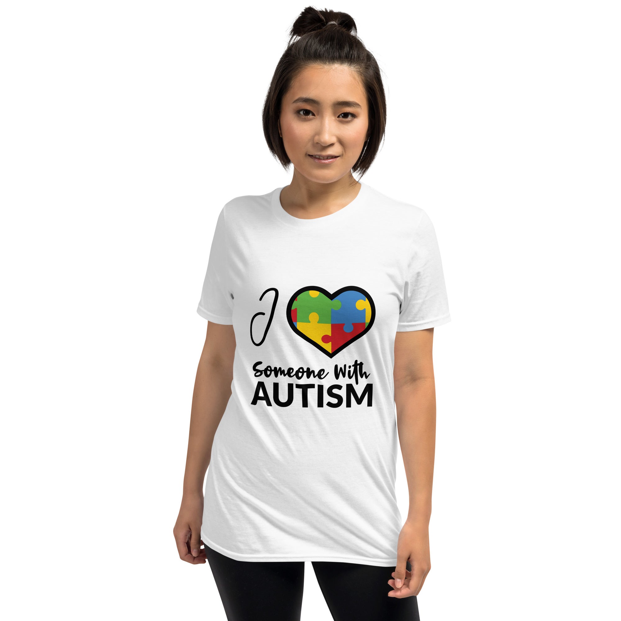 Short Sleeve Unisex T Shirt I Love Someone With Autism