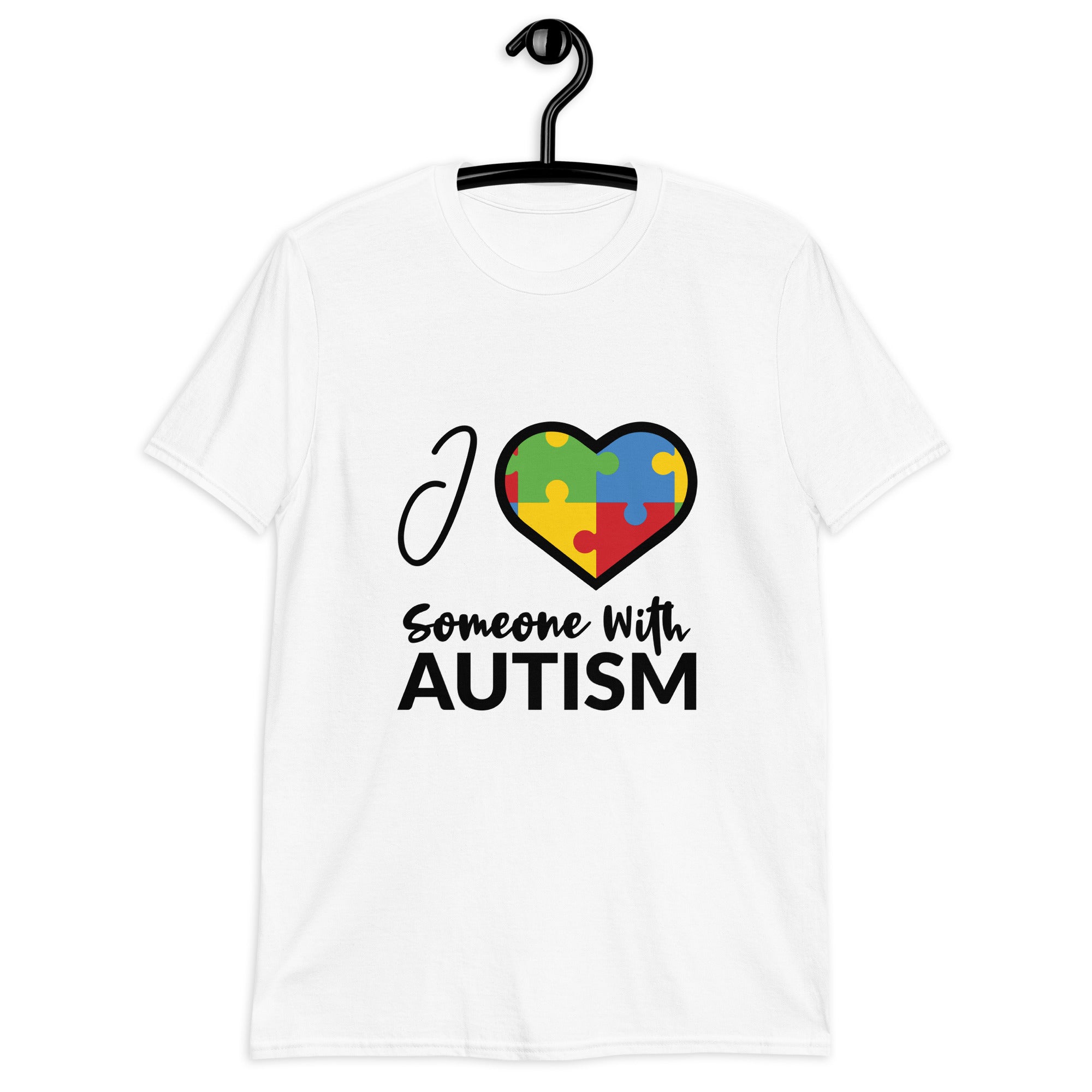 Short Sleeve Unisex T Shirt I Love Someone With Autism