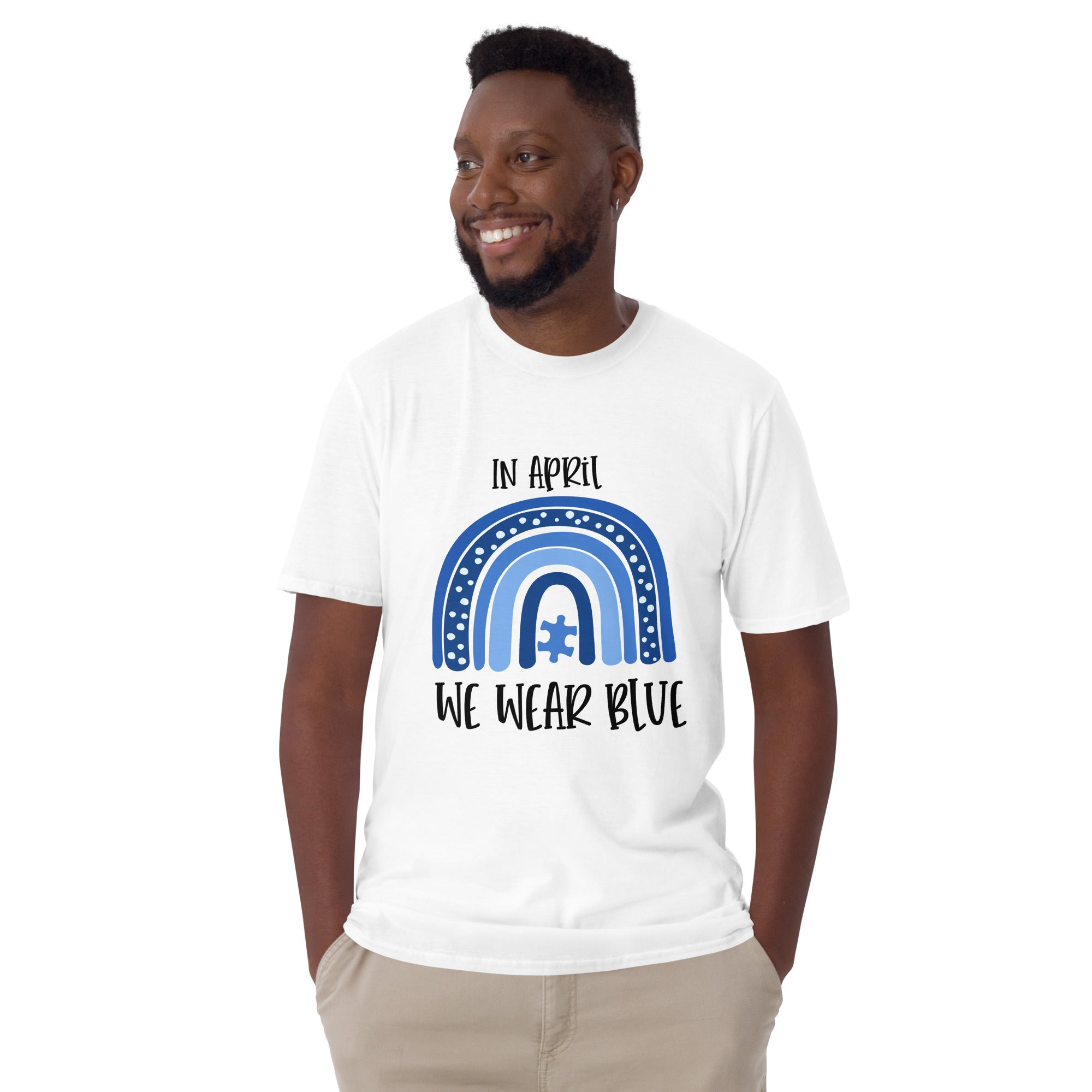 Short Sleeve Unisex T Shirt In April We Wear Blue