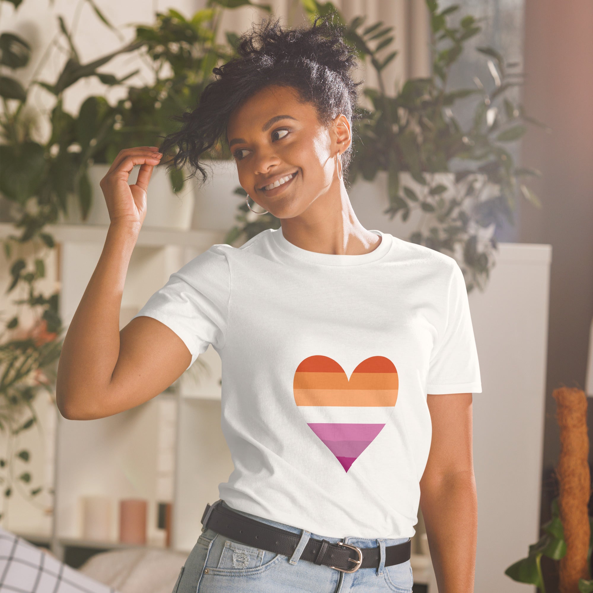 Short Sleeve Unisex T Shirt Lesbian Heart