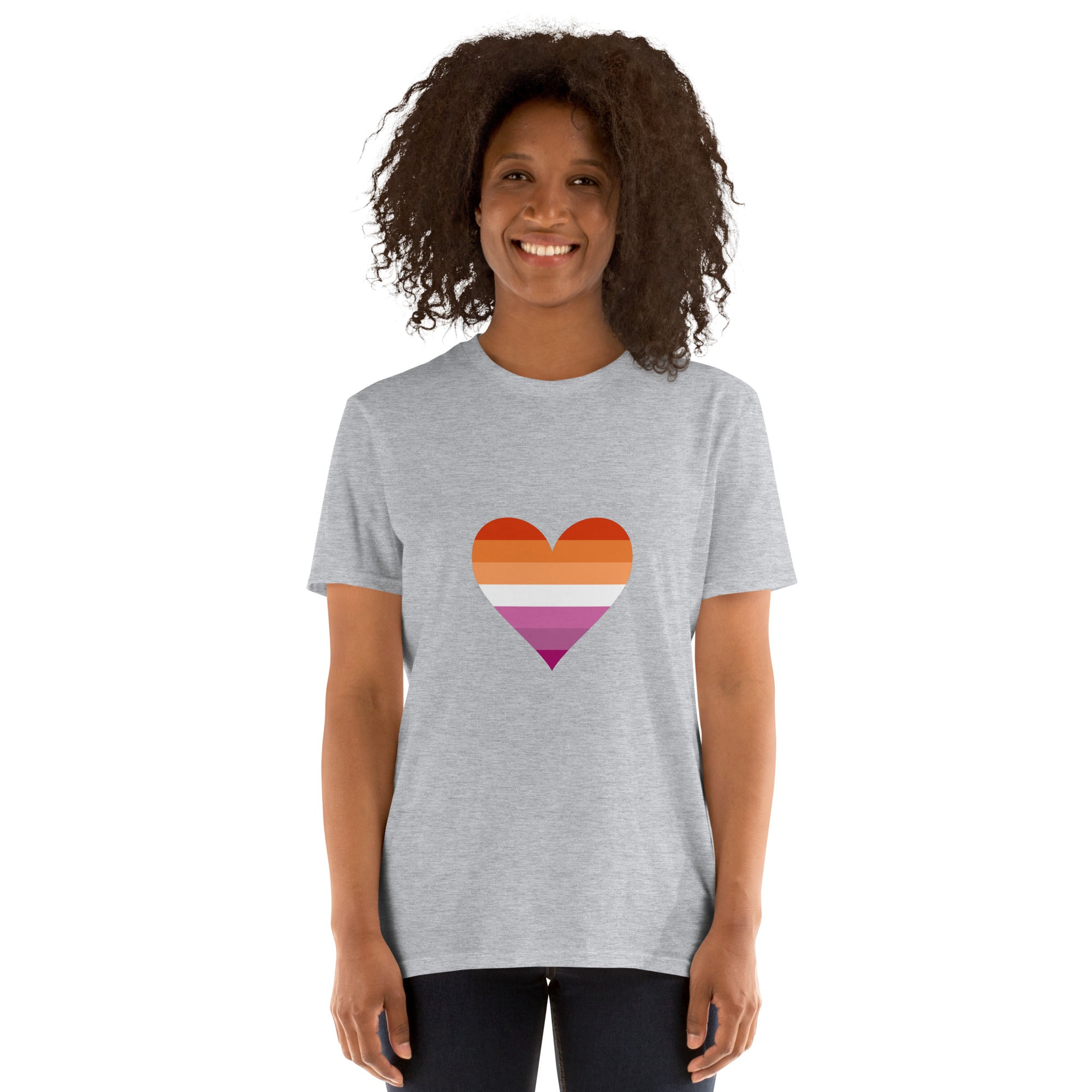 Short Sleeve Unisex T Shirt Lesbian Heart