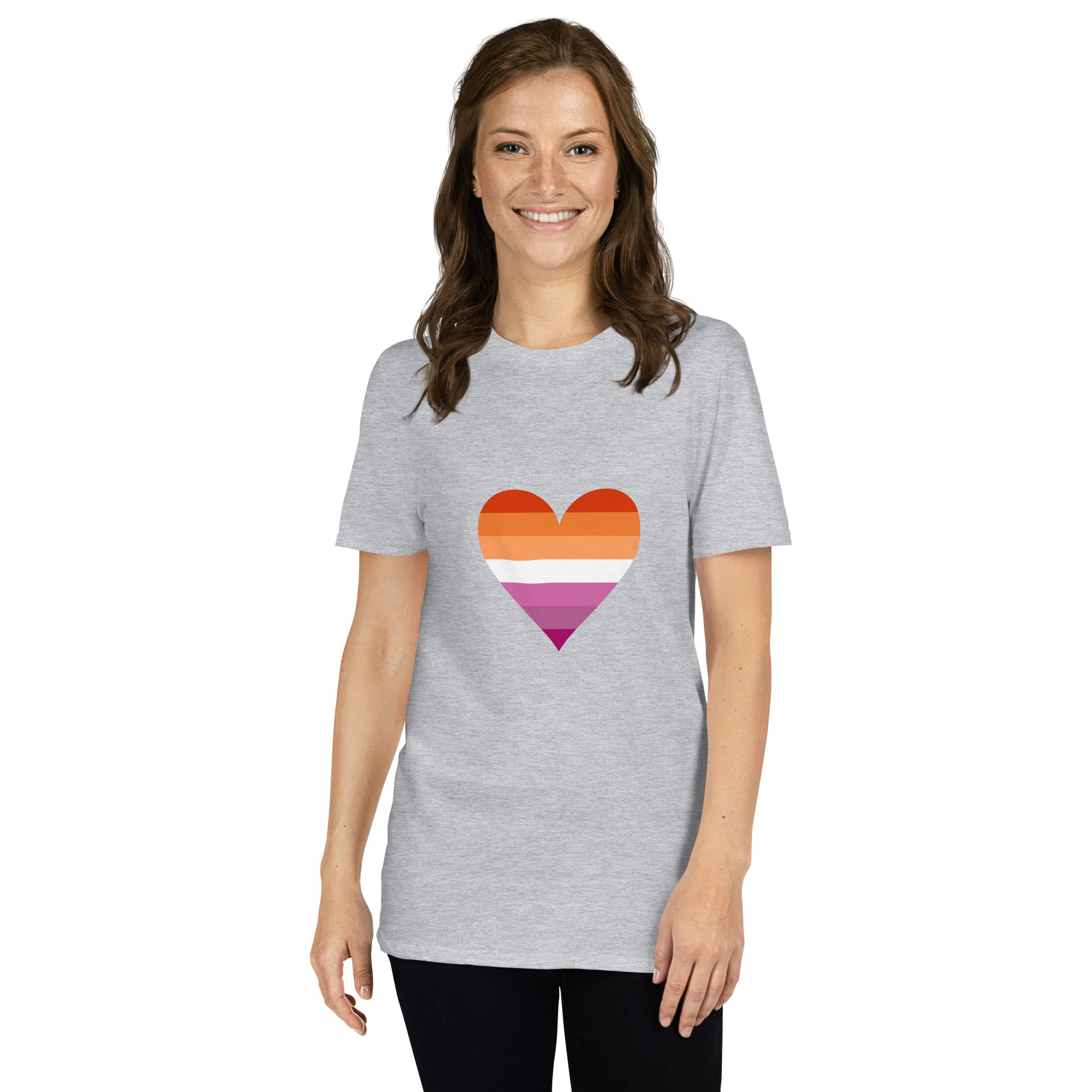 Short Sleeve Unisex T Shirt Lesbian Heart