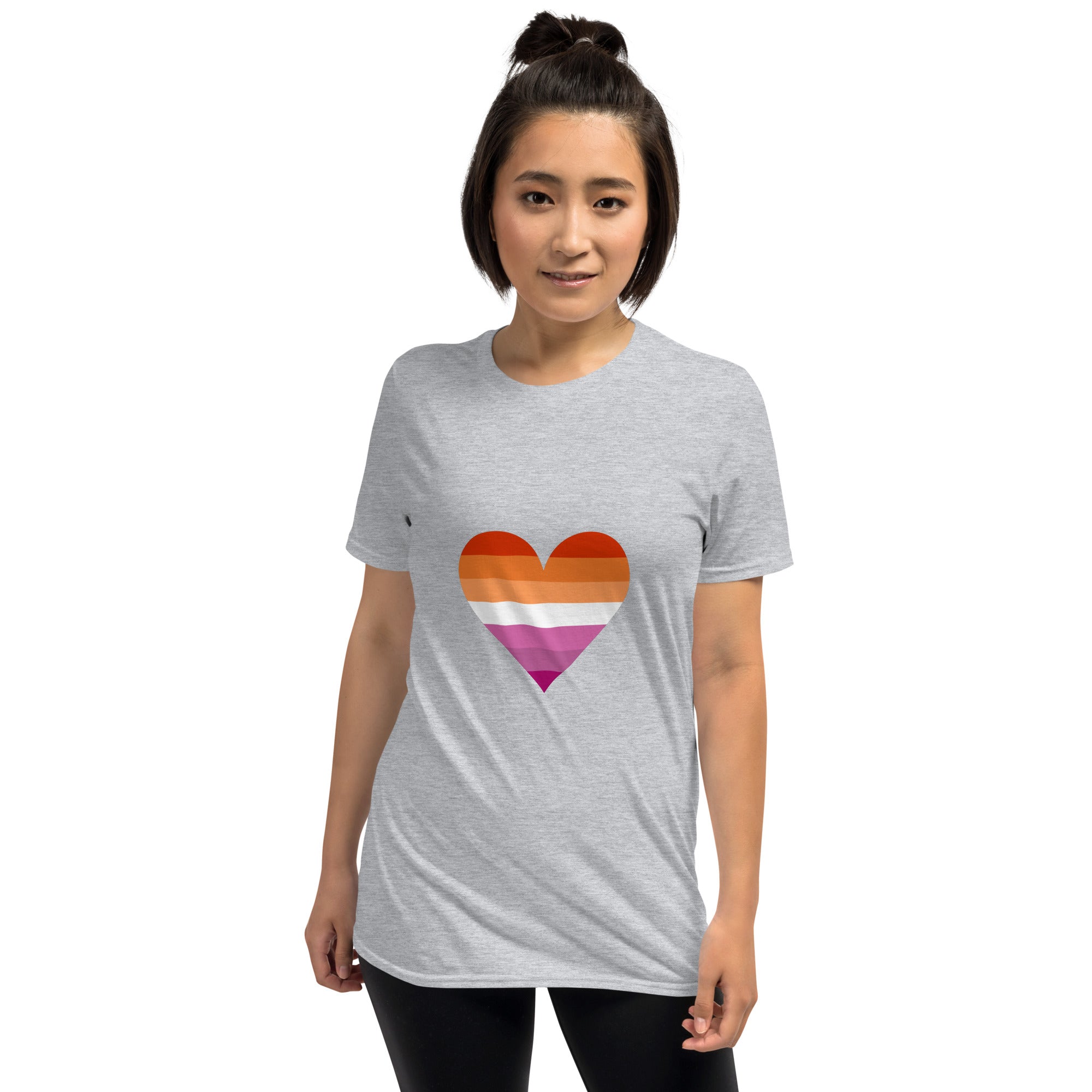 Short Sleeve Unisex T Shirt Lesbian Heart