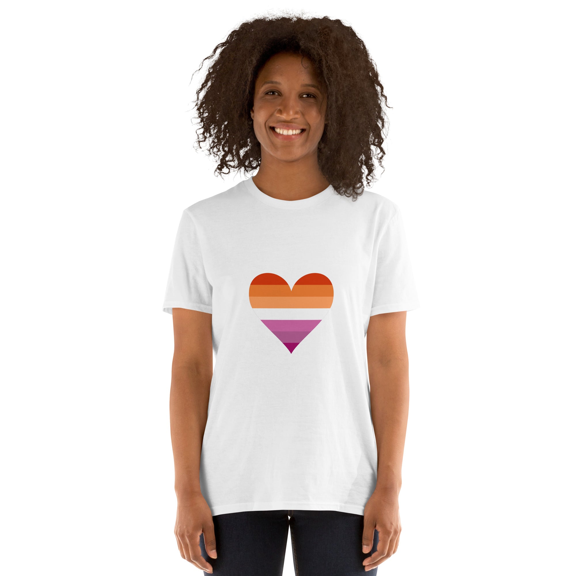 Short Sleeve Unisex T Shirt Lesbian Heart