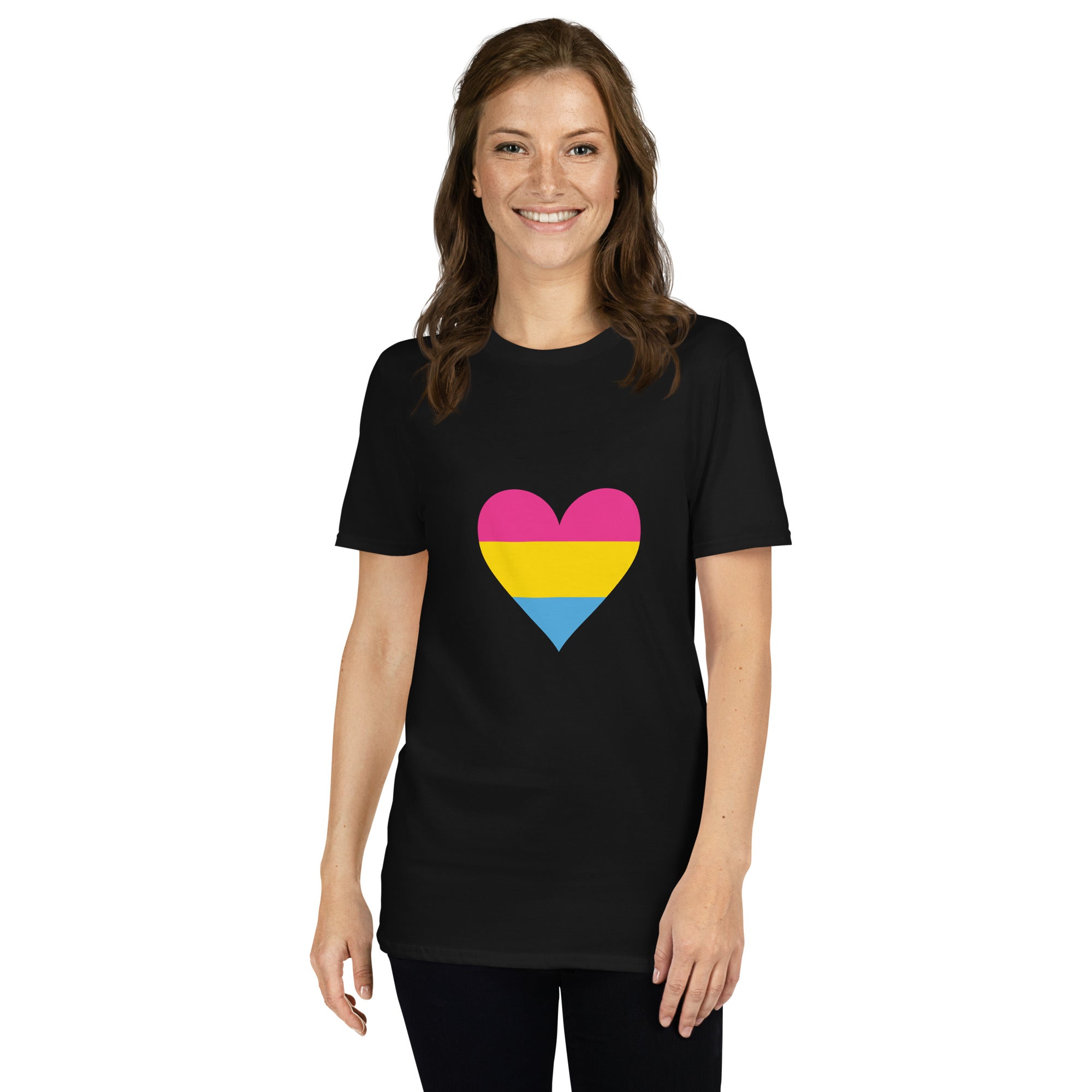 Short Sleeve Unisex T Shirt Pansexual Heart