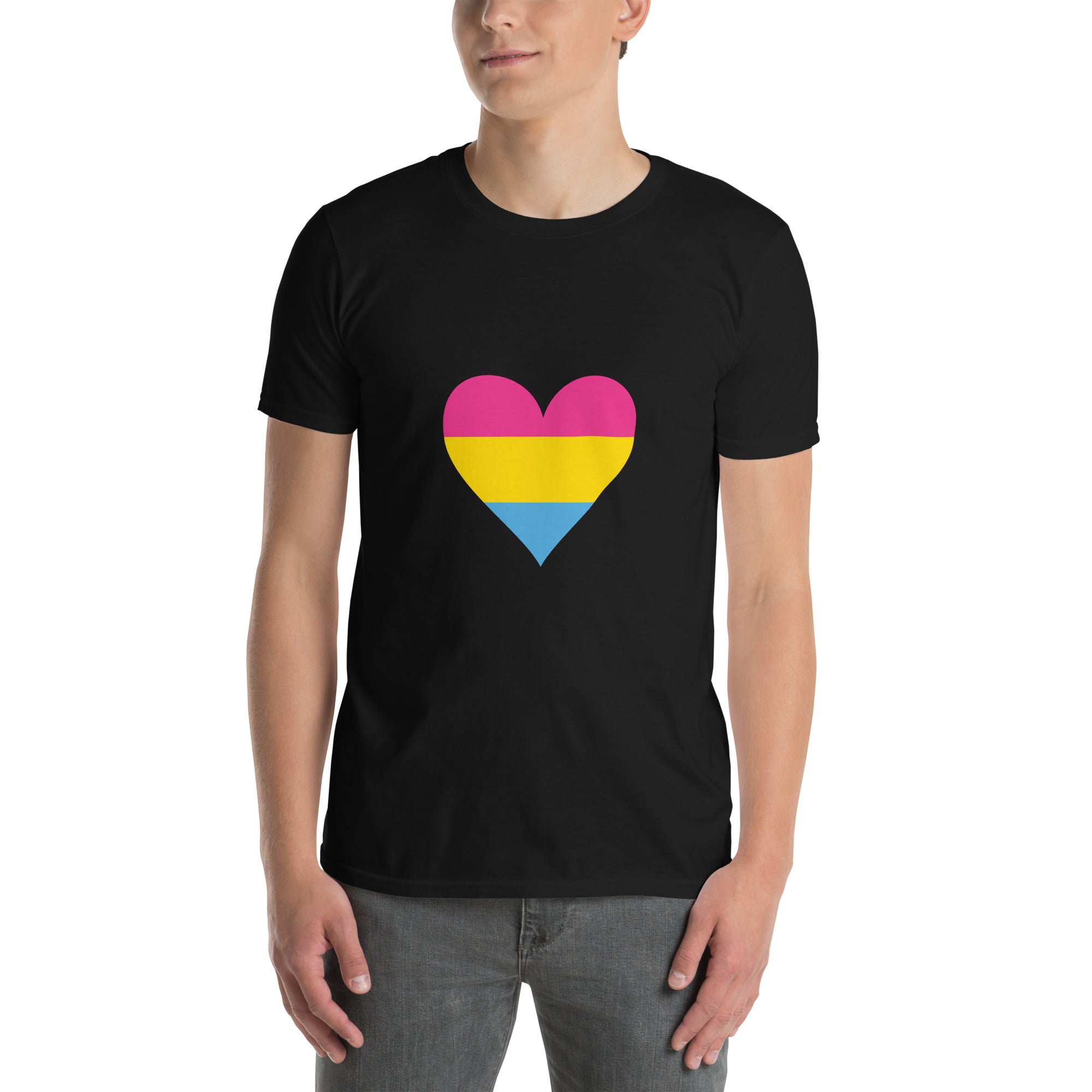Short Sleeve Unisex T Shirt Pansexual Heart