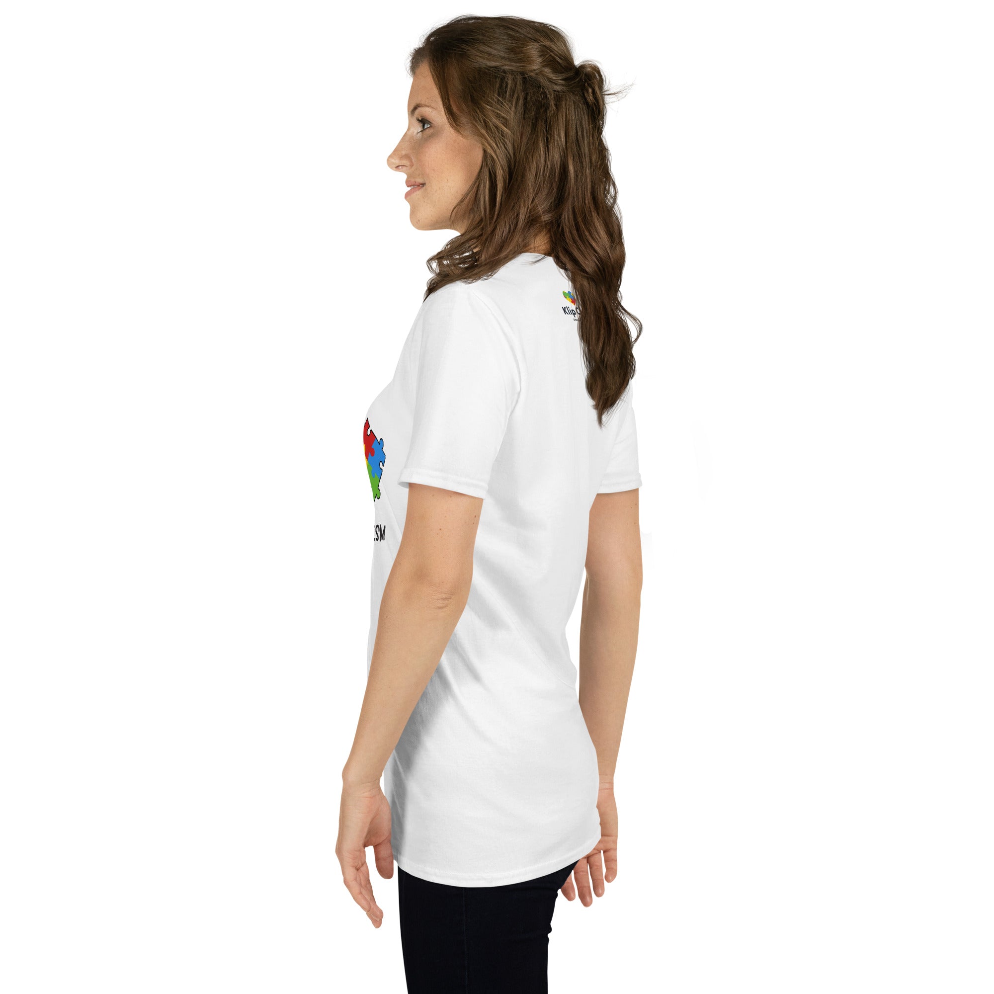 Short Sleeve Unisex T Shirt Peace Love Autism