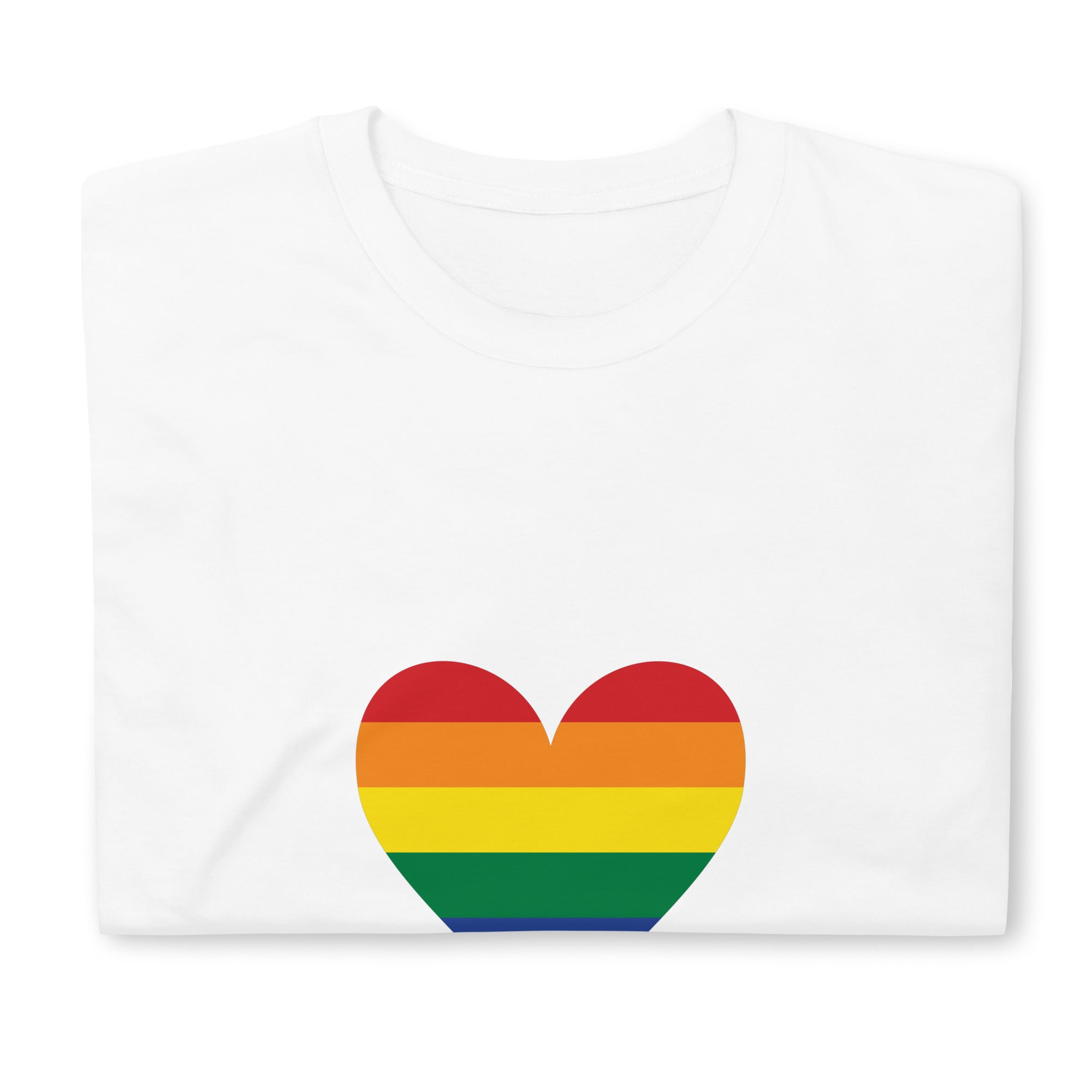 Short Sleeve Unisex T Shirt Pride Rainbow Heart