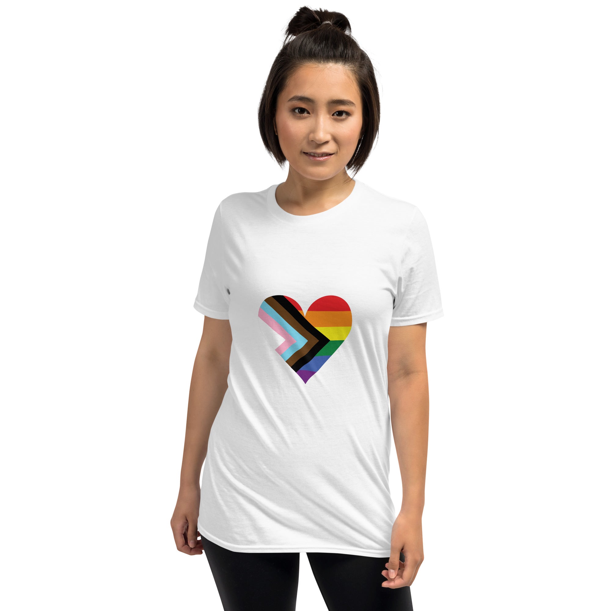 Short Sleeve Unisex T Shirt Progress Pride Heart