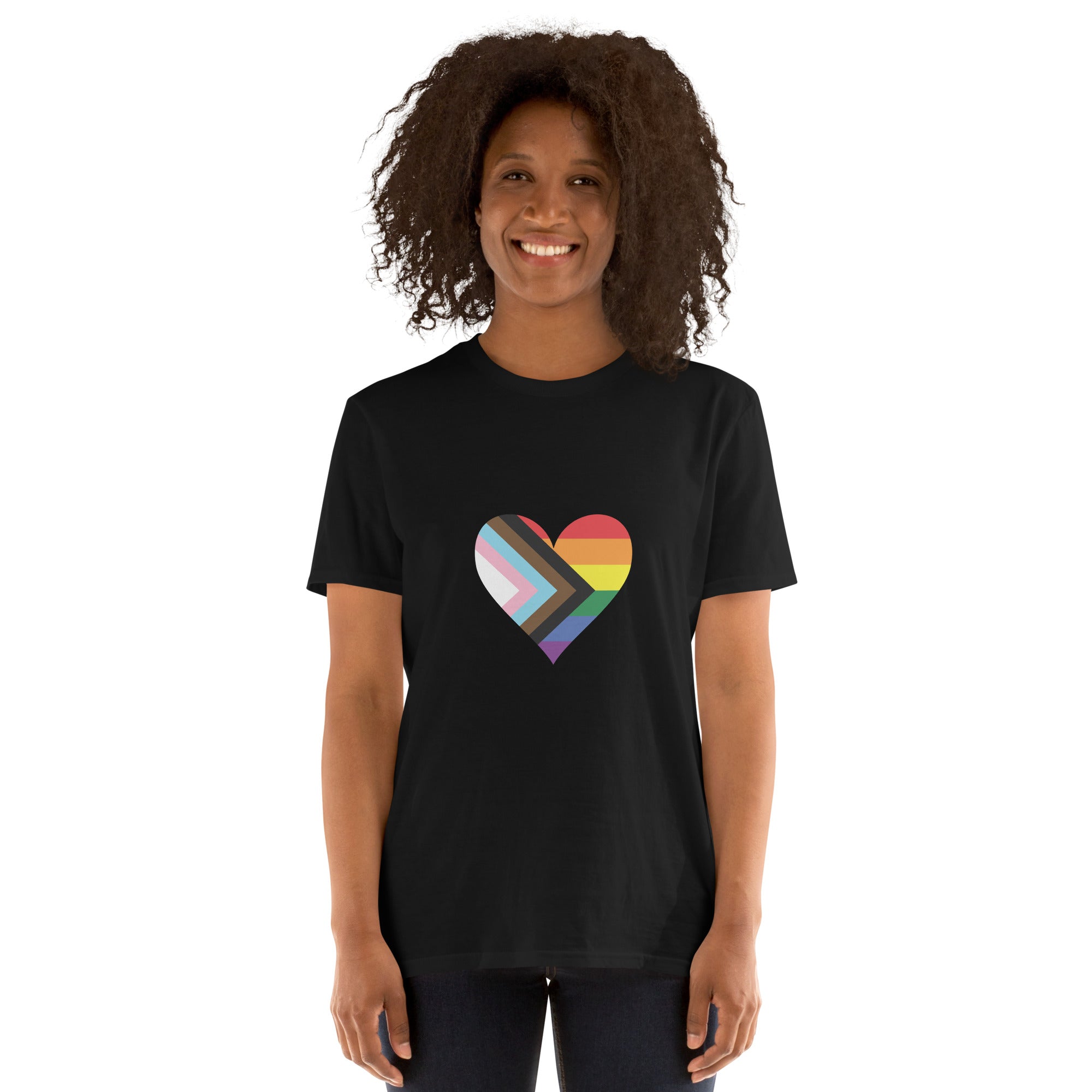 Short Sleeve Unisex T Shirt Progress Pride Heart