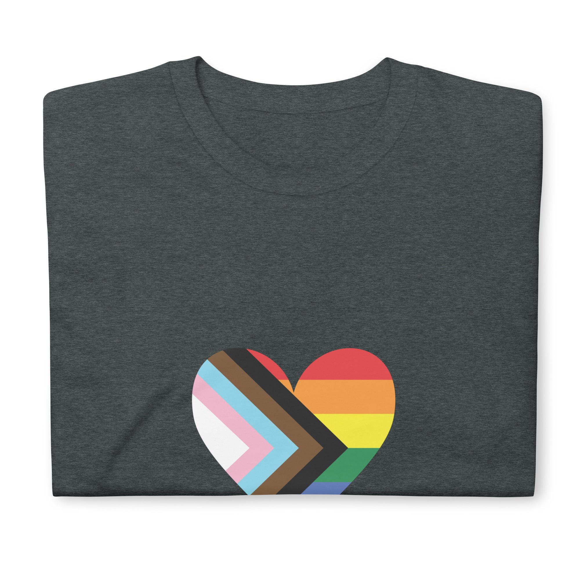 Short Sleeve Unisex T Shirt Progress Pride Heart