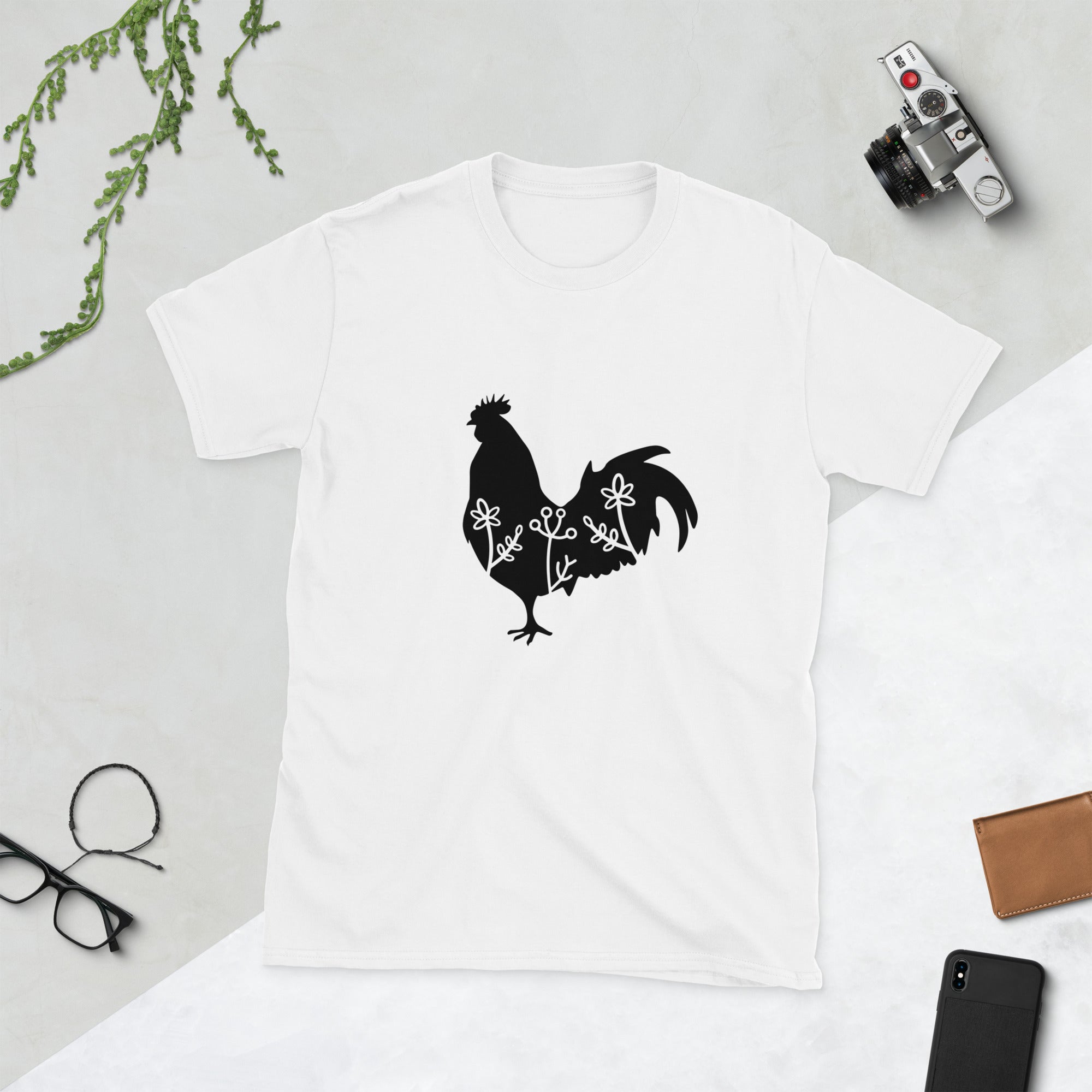 Short Sleeve Unisex T Shirt Rooster