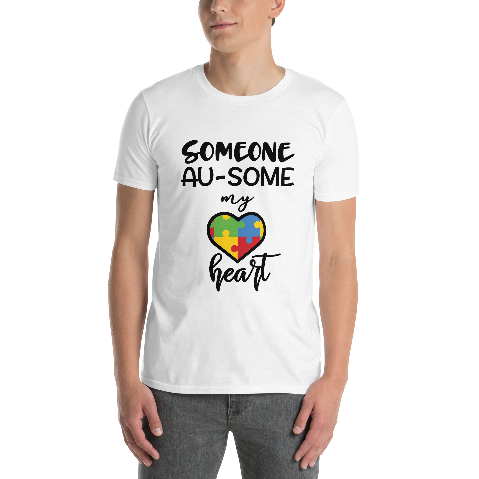 Short Sleeve Unisex T Shirt Someone ausome has my heart