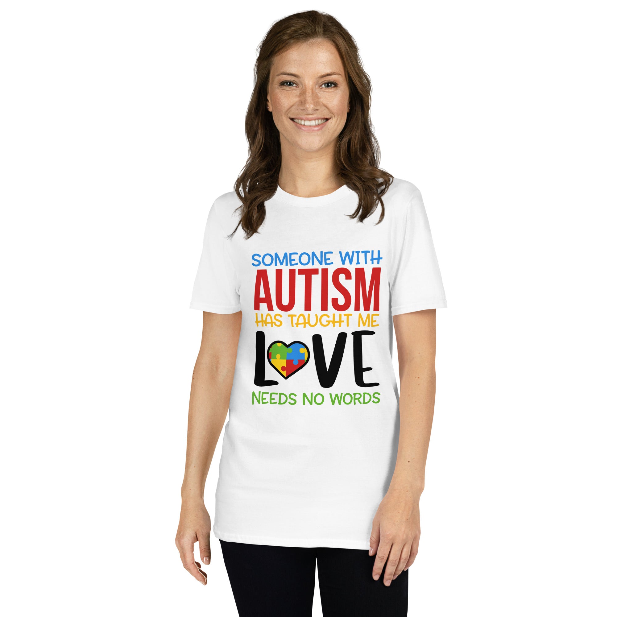 Short Sleeve Unisex T Shirt Someone With Autism