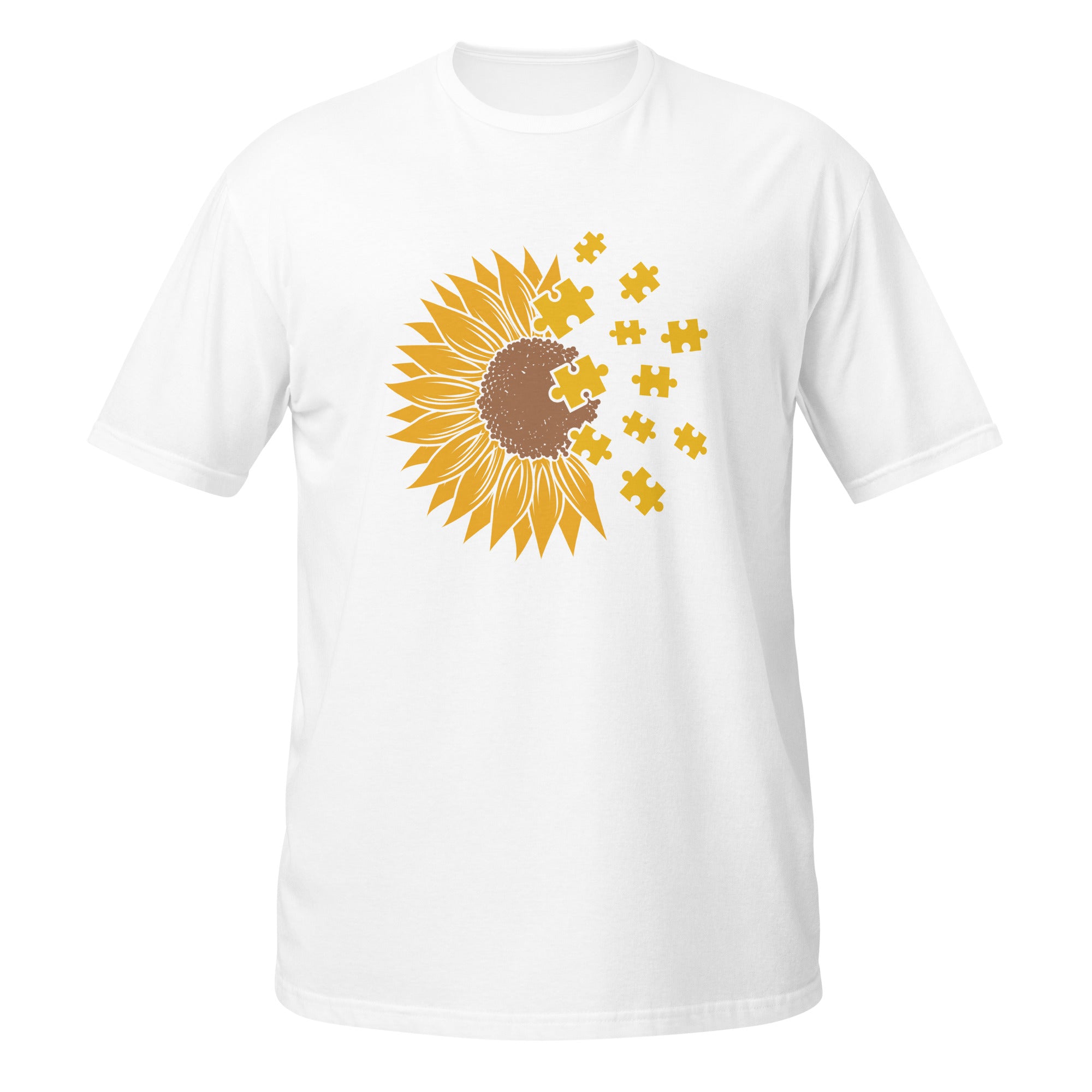 Short Sleeve Unisex T Shirt Sunflower Autism