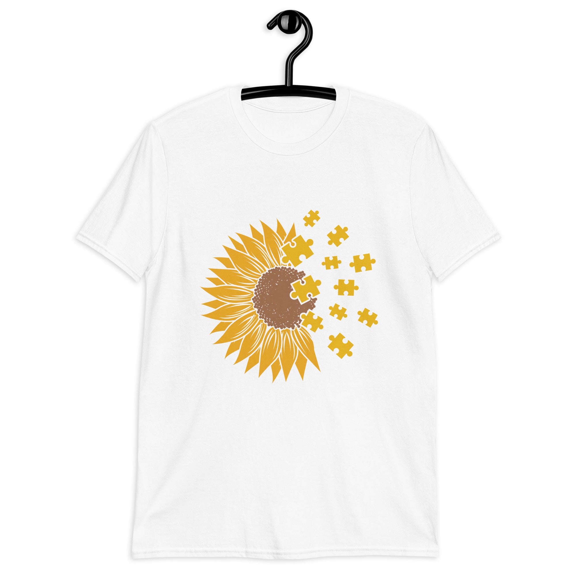 Short Sleeve Unisex T Shirt Sunflower Autism