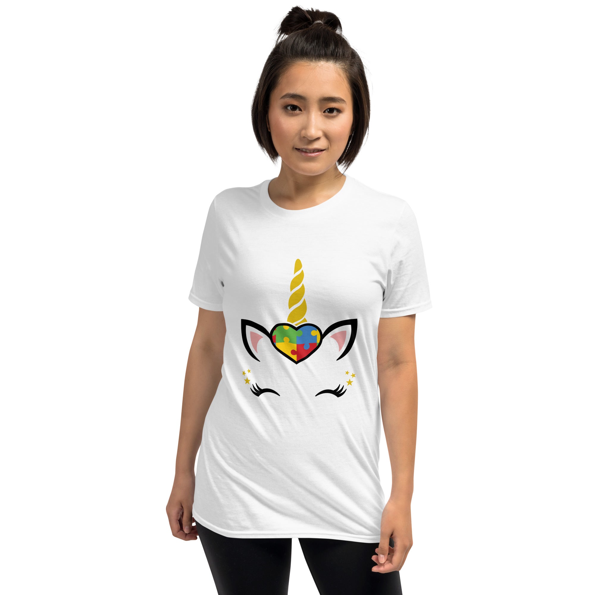 Short Sleeve Unisex T Shirt Unicorn Autism