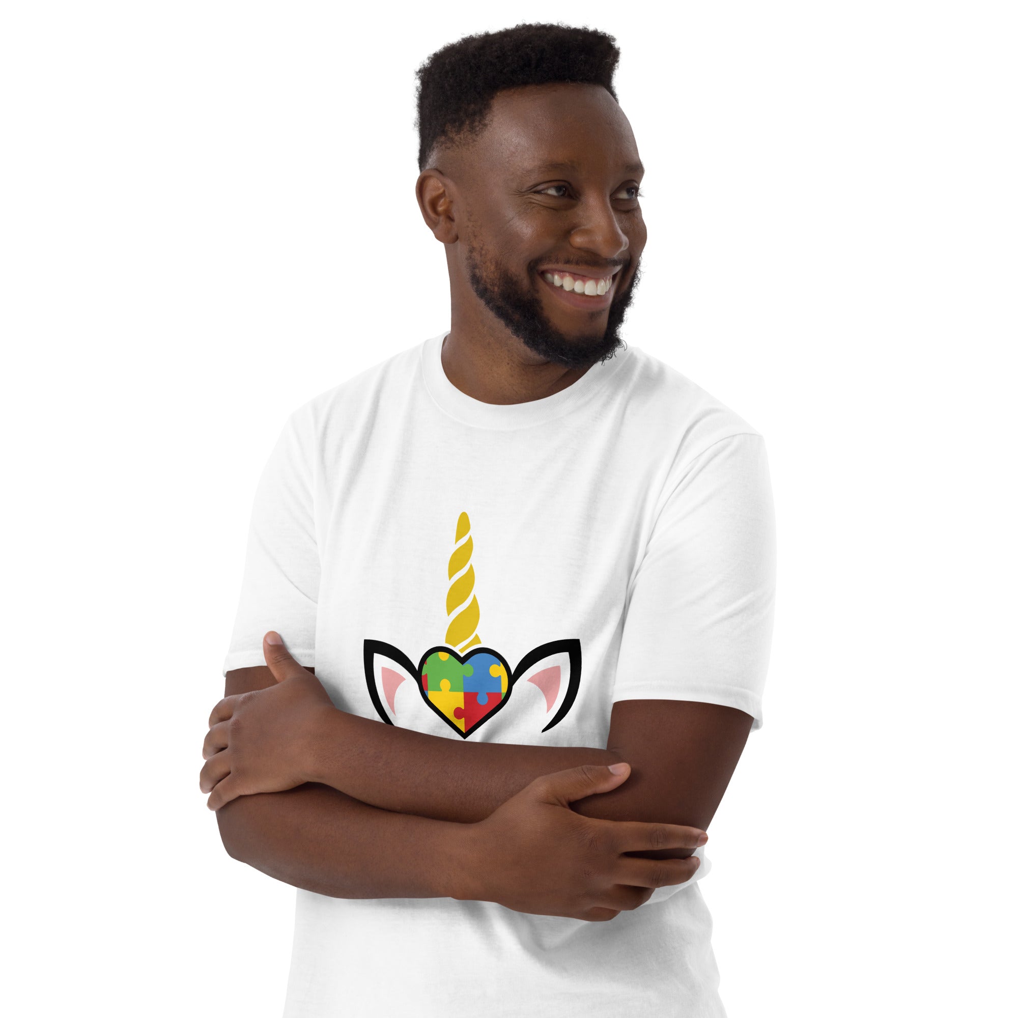 Short Sleeve Unisex T Shirt Unicorn Autism