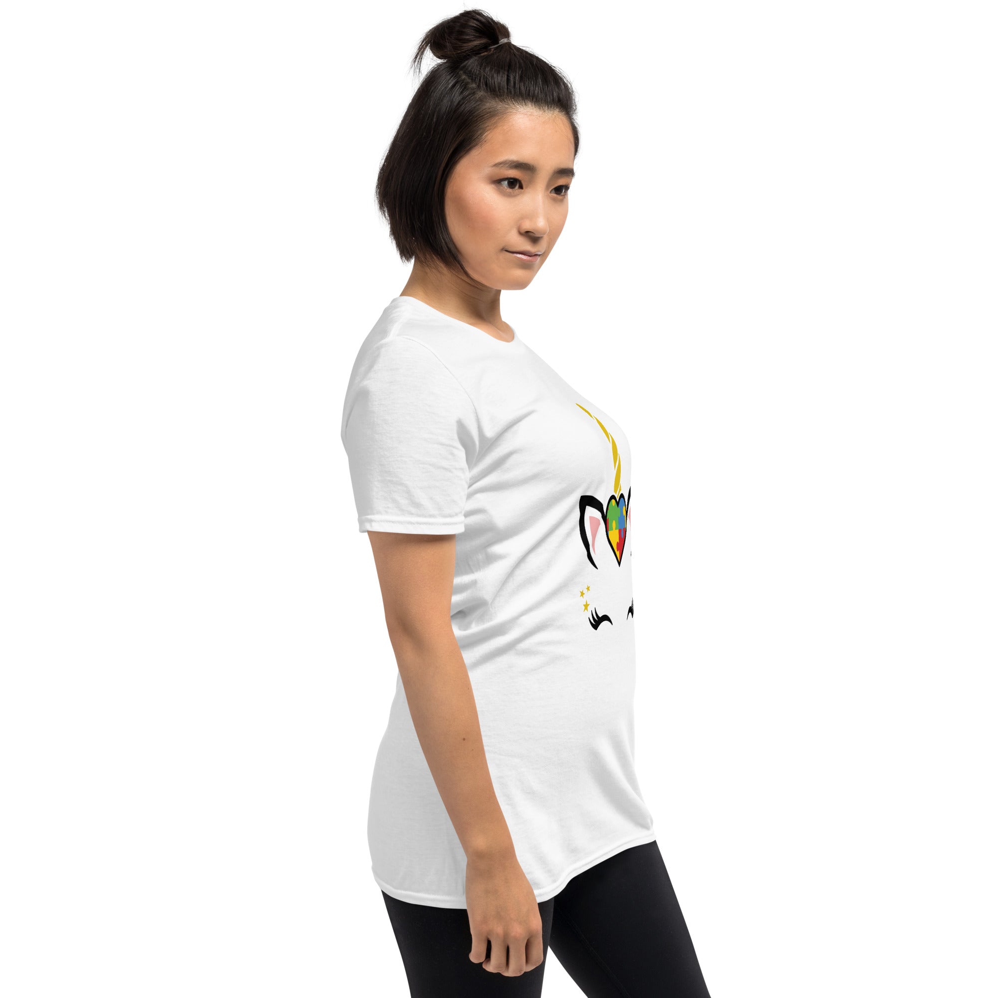 Short Sleeve Unisex T Shirt Unicorn Autism