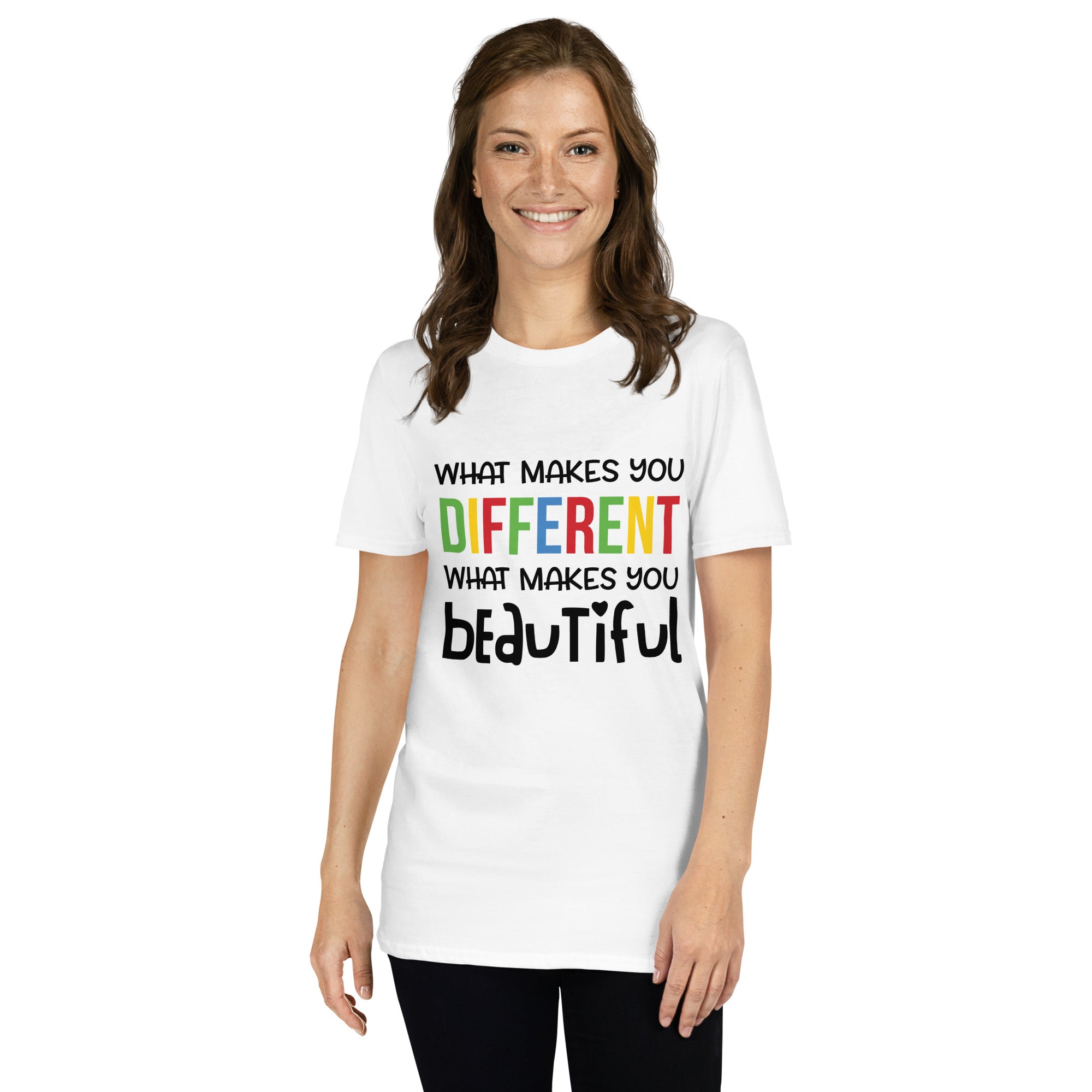 Short Sleeve Unisex T Shirt What makes you different is What Makes you Beautiful