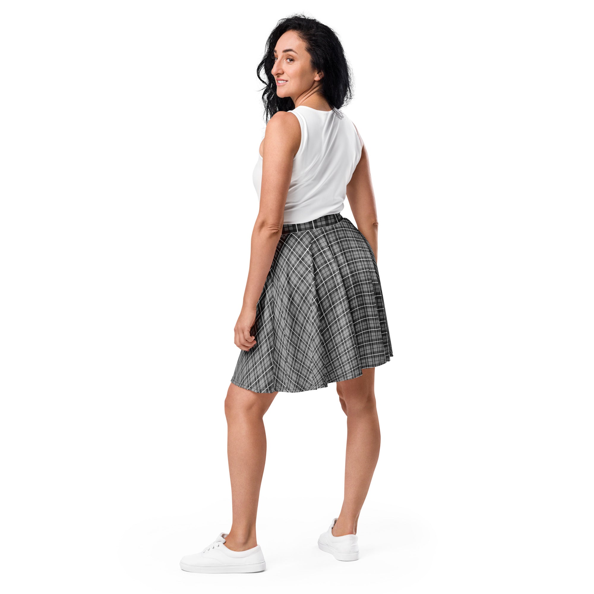 Skater Skirt Tartan Dark Grey