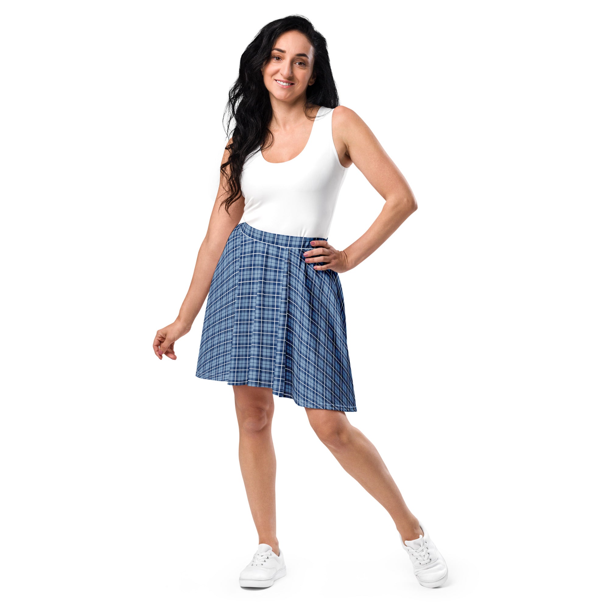 Skater Skirt Tartan Light Blue