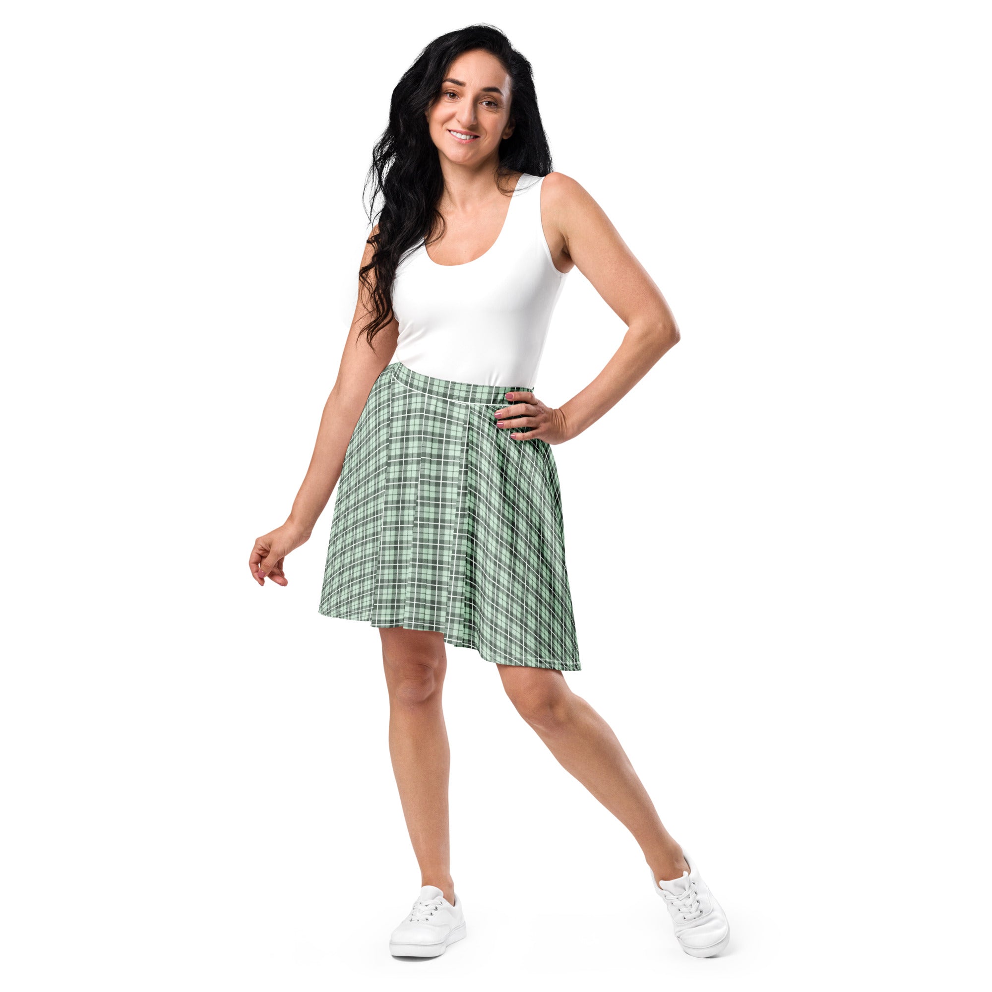 Skater Skirt Tartan Light Green