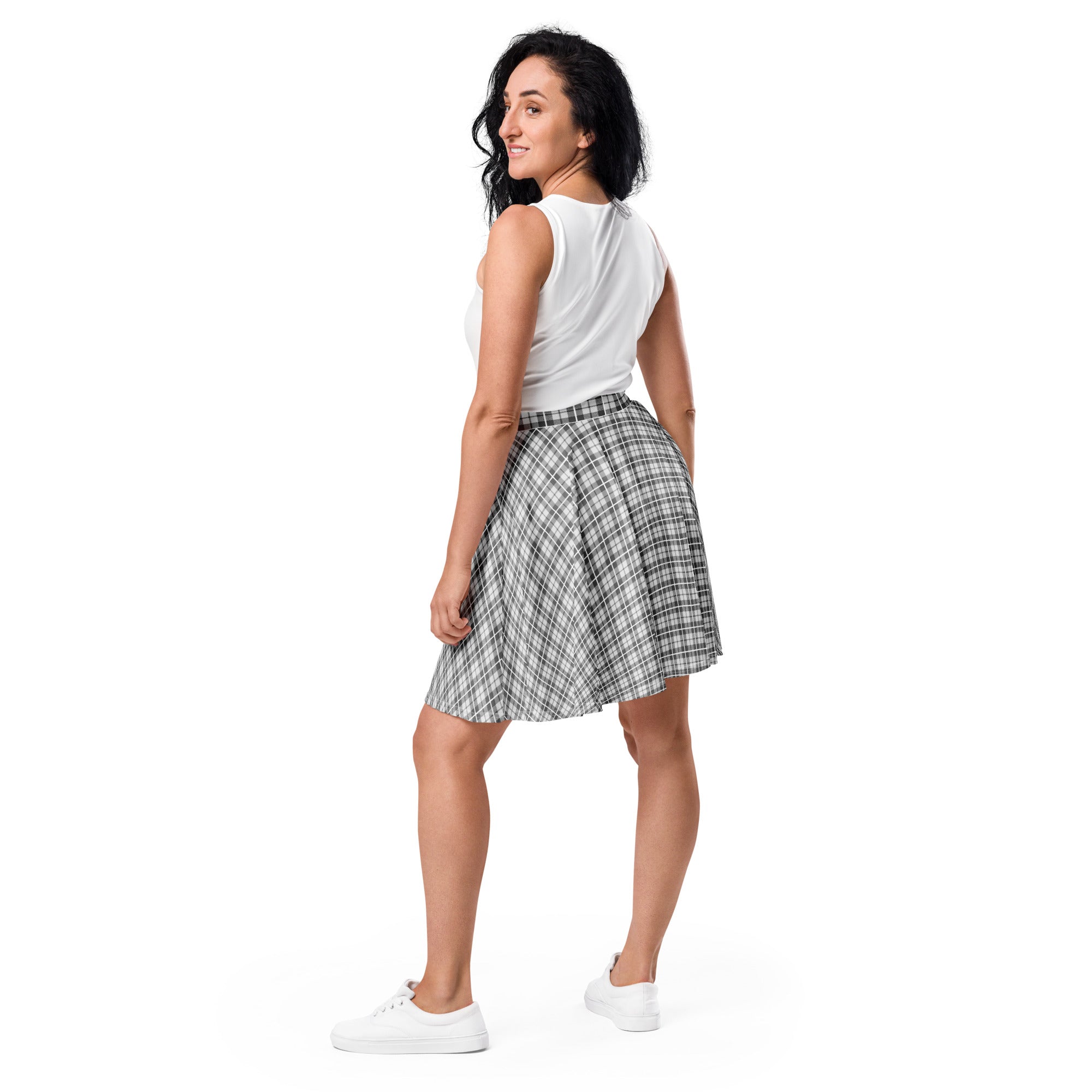 Skater Skirt Tartan Light Grey