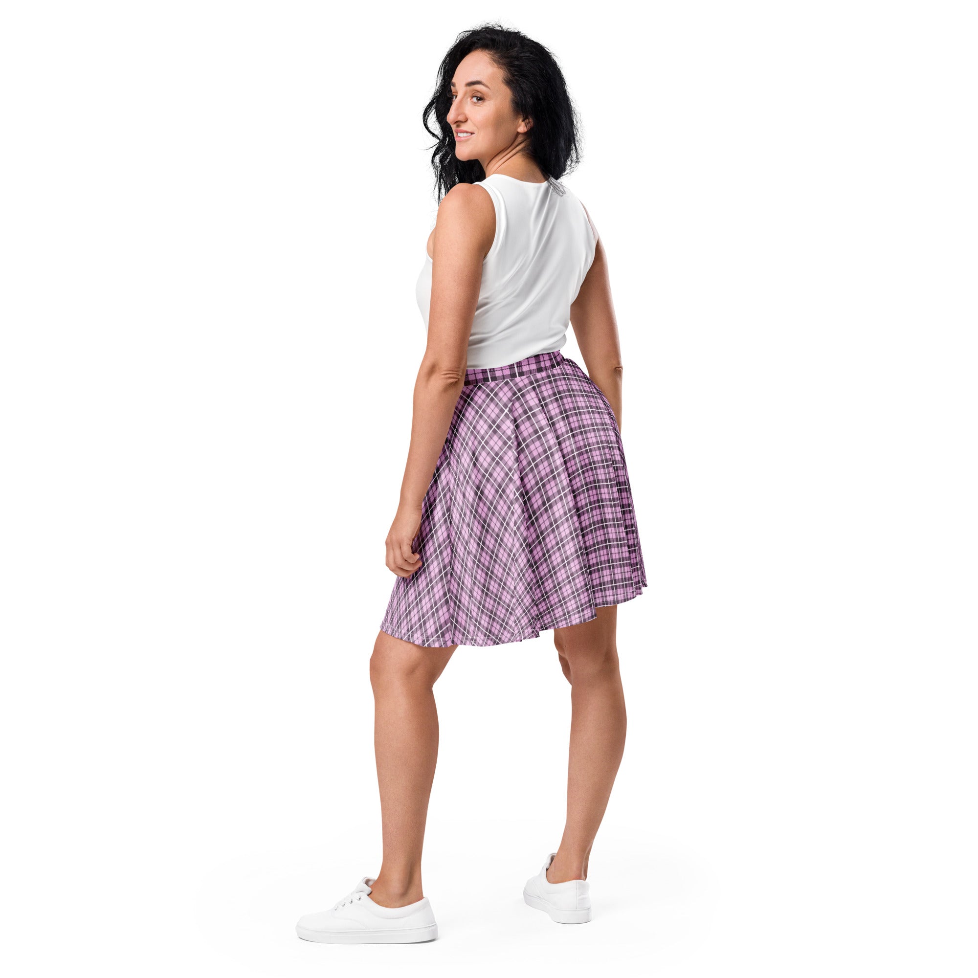 Skater Skirt Tartan Pink