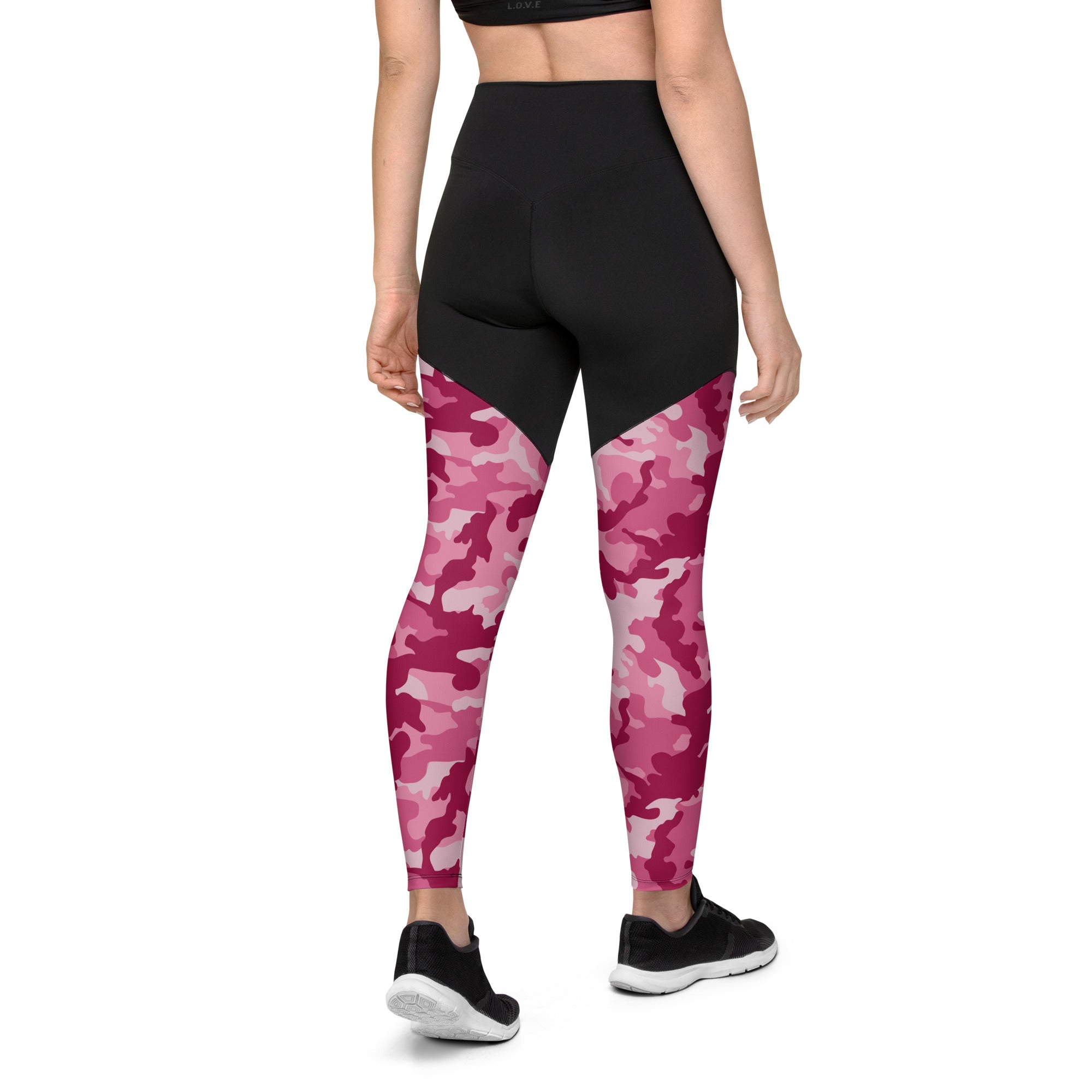 Sports Leggings Camo Dark Pink