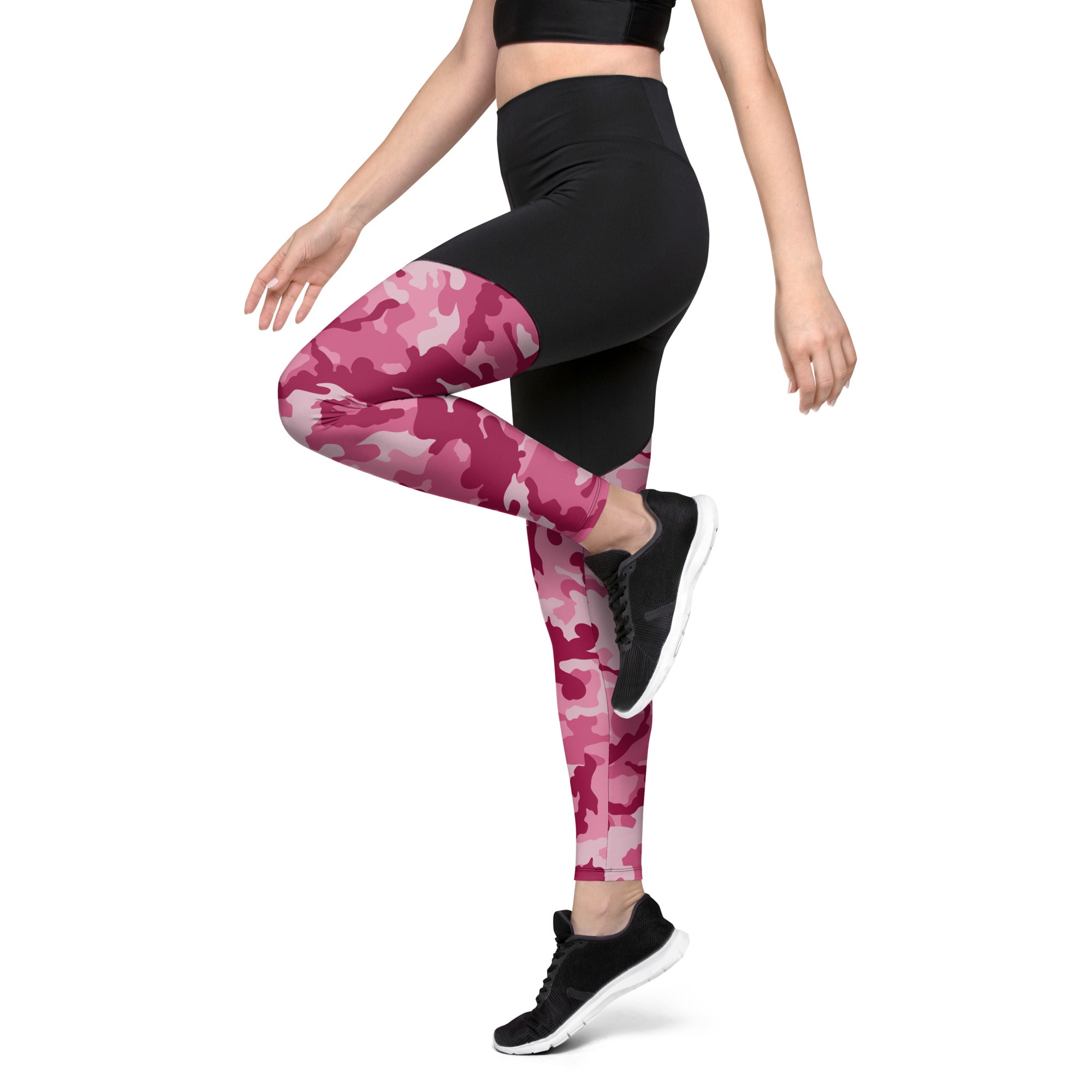Sports Leggings Camo Dark Pink