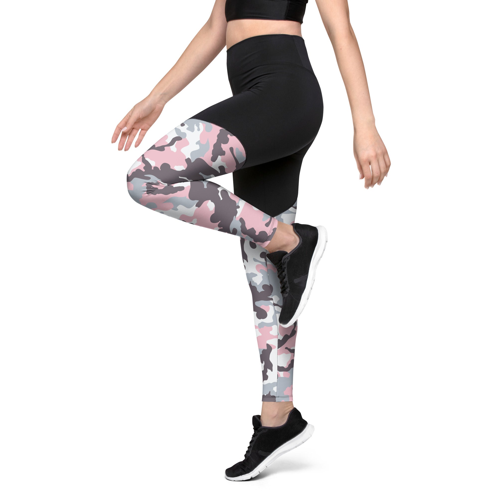 Sports Leggings Camo Light Pink